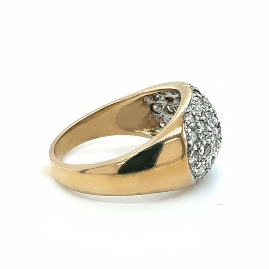 9ct Yellow Gold Pave Set Diamond Ring