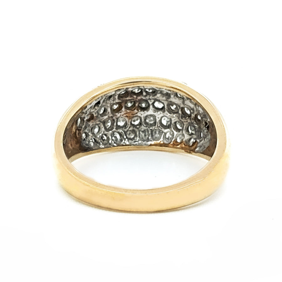 9ct Yellow Gold Pave Set Diamond Ring