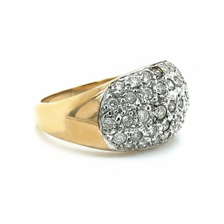 9ct Yellow Gold Pave Set Diamond Ring