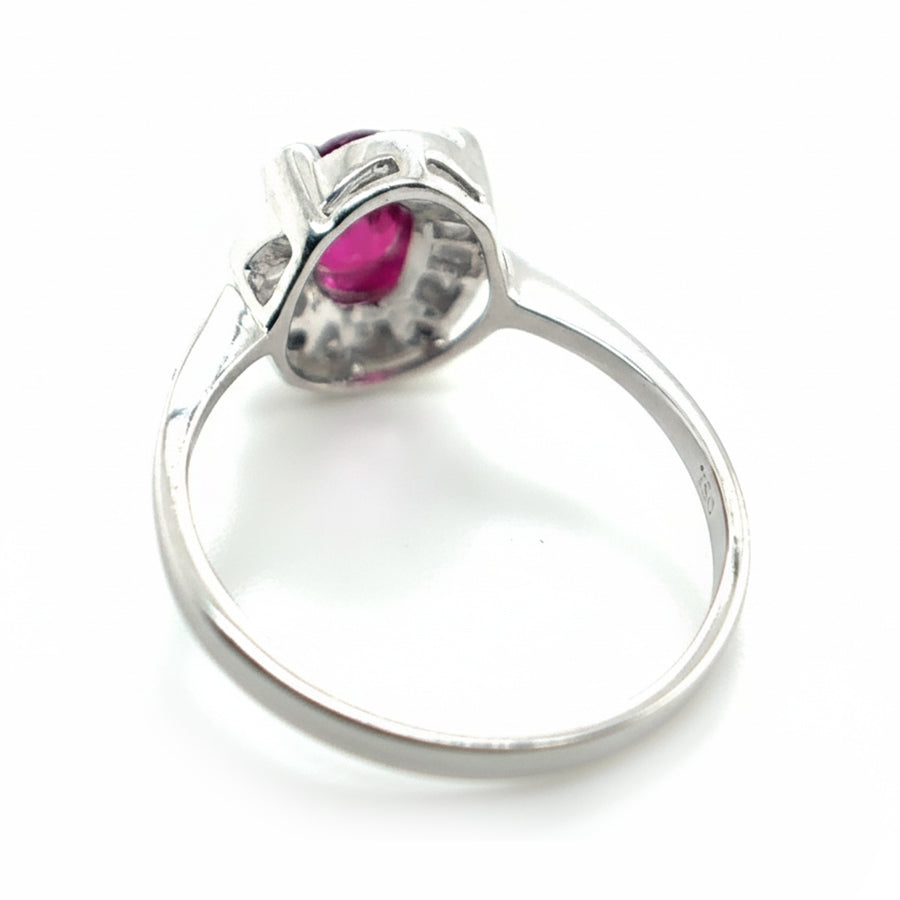 18ct White Gold Ruby and Diamond Ring