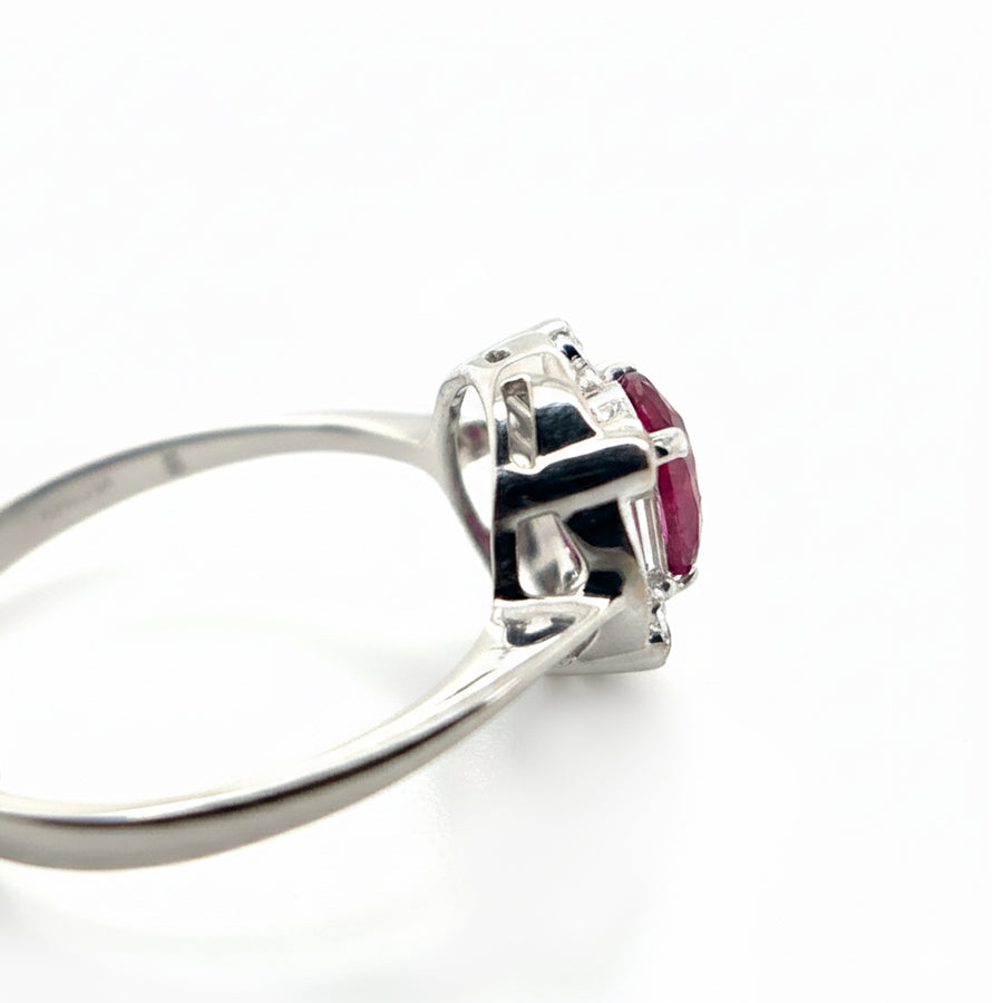18ct White Gold Ruby and Diamond Ring