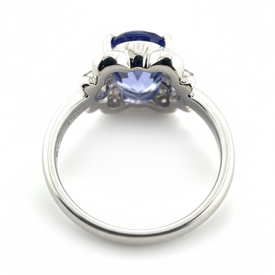 Platinum Tanzanite And Diamond Ring