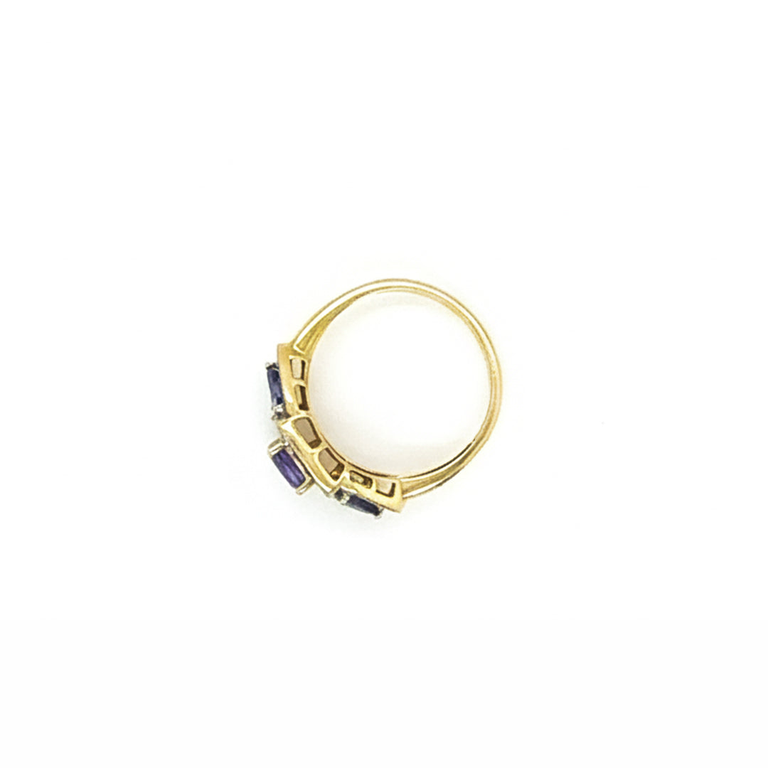 14ct Yellow Gold Tanzanite And Diamond Ring