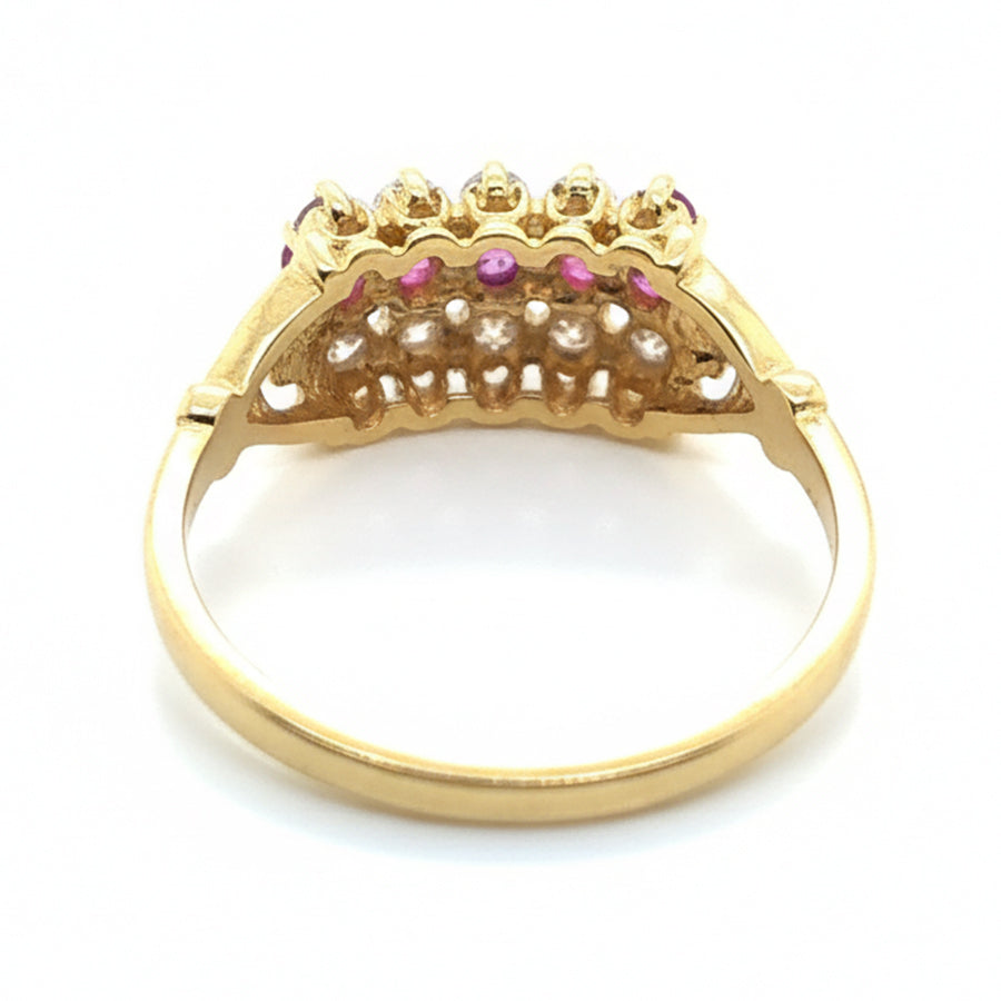 18ct Yellow Gold Ruby and Diamond Ring