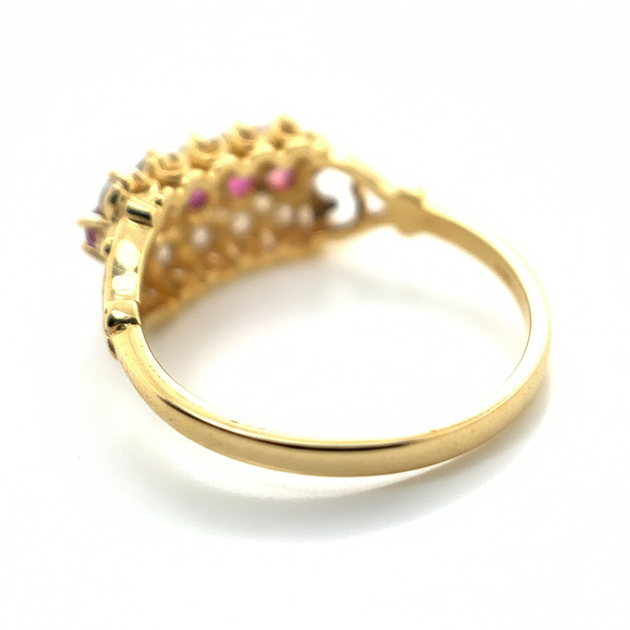18ct Yellow Gold Ruby and Diamond Ring