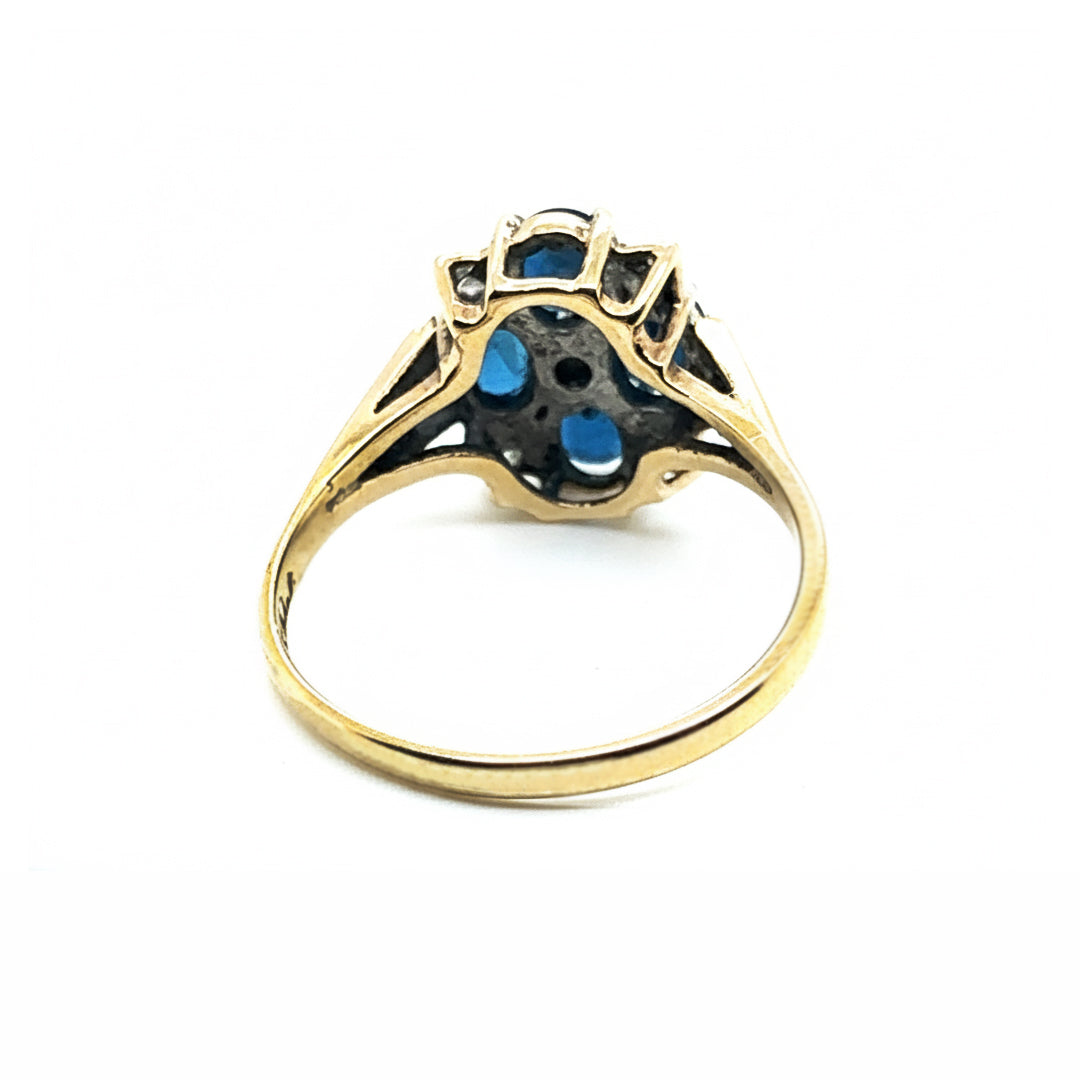 9ct Yellow Gold Sapphire And Diamond Ring