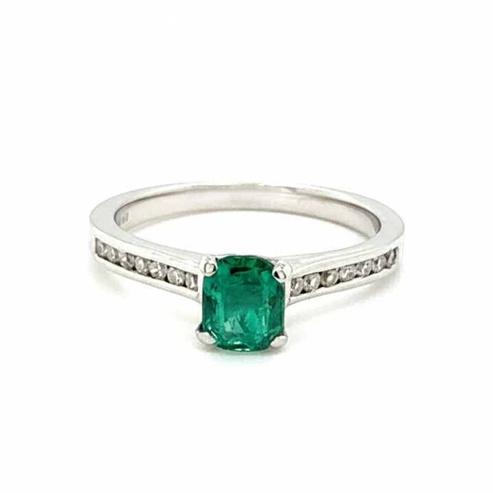 18ct Yellow Gold Emerald And Diamond Ring