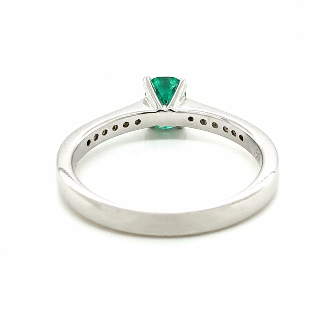 18ct Yellow Gold Emerald And Diamond Ring