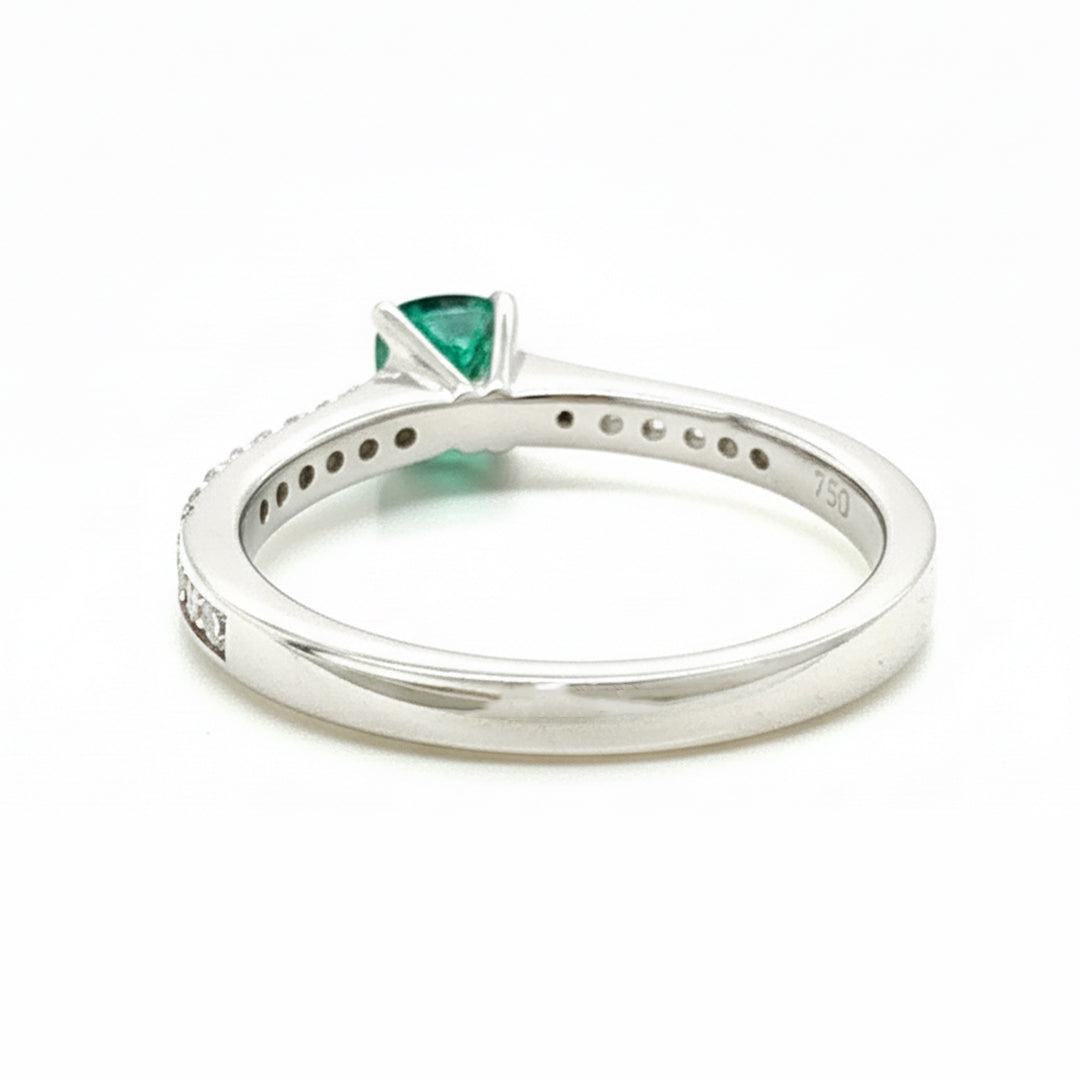 18ct Yellow Gold Emerald And Diamond Ring