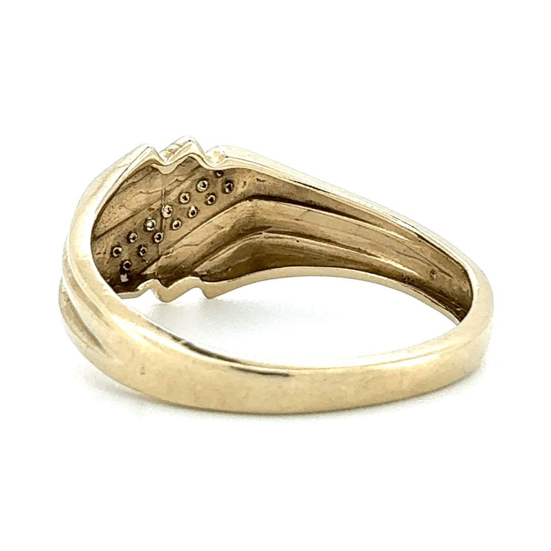 9ct Yellow Gold Diamond Signet Ring