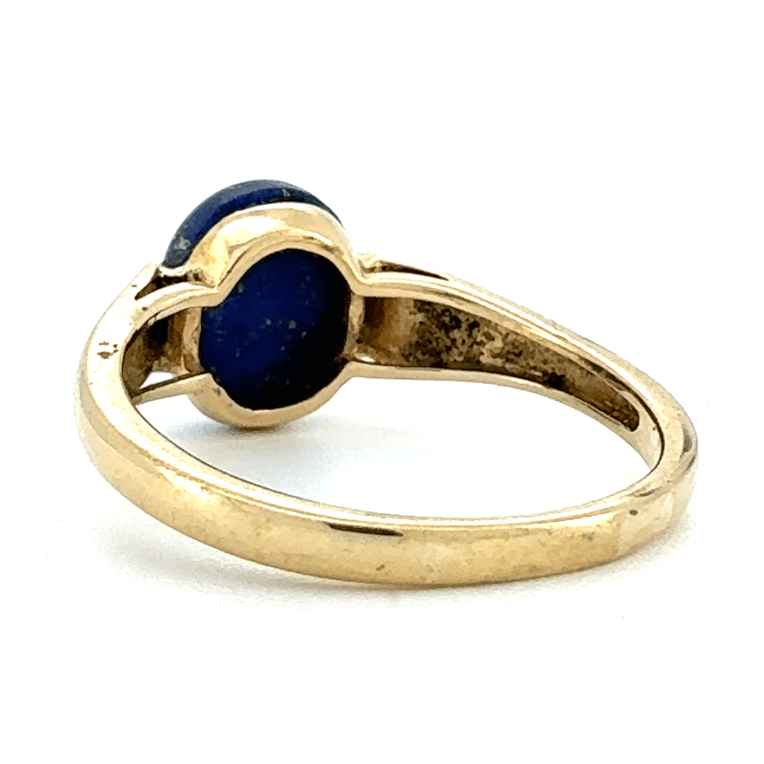 9ct Yellow Gold Lapis Tension Set Ring