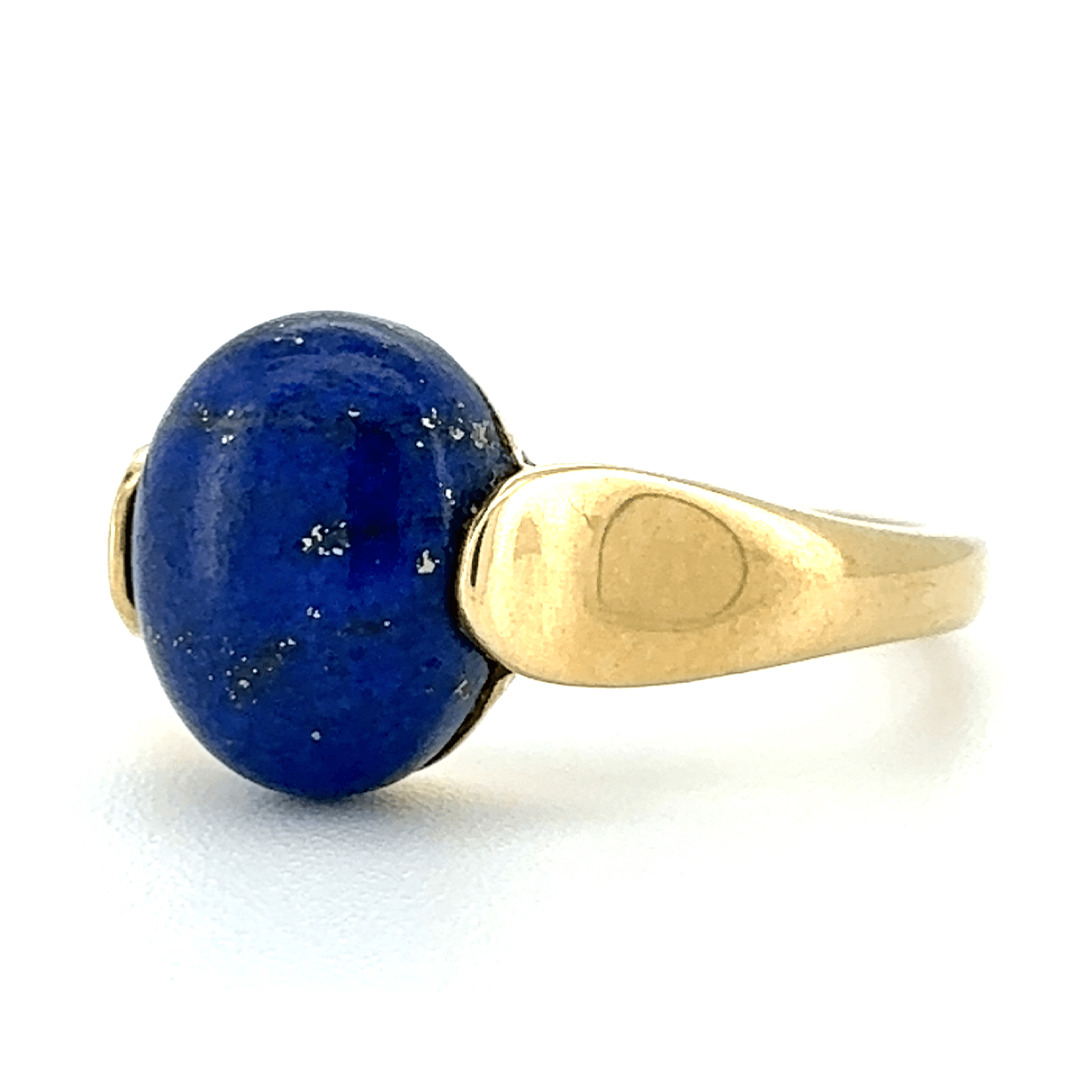 9ct Yellow Gold Lapis Tension Set Ring