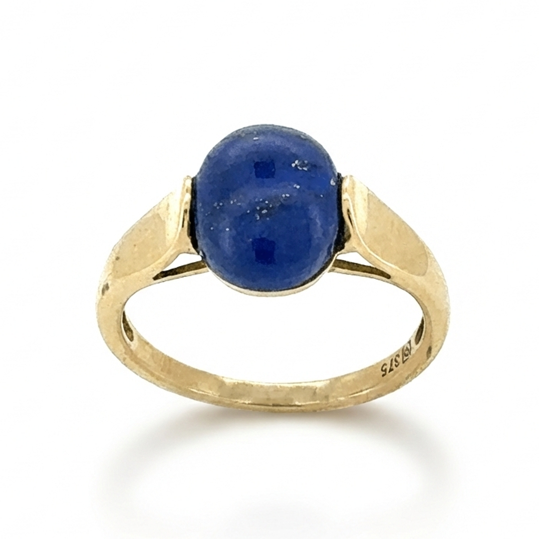 9ct Yellow Gold Lapis Tension Set Ring