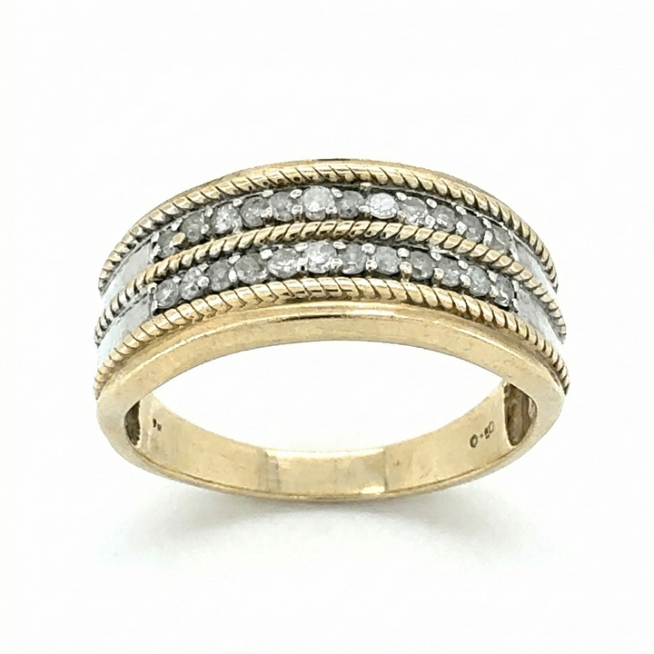 9ct Yellow Gold Diamond Ring