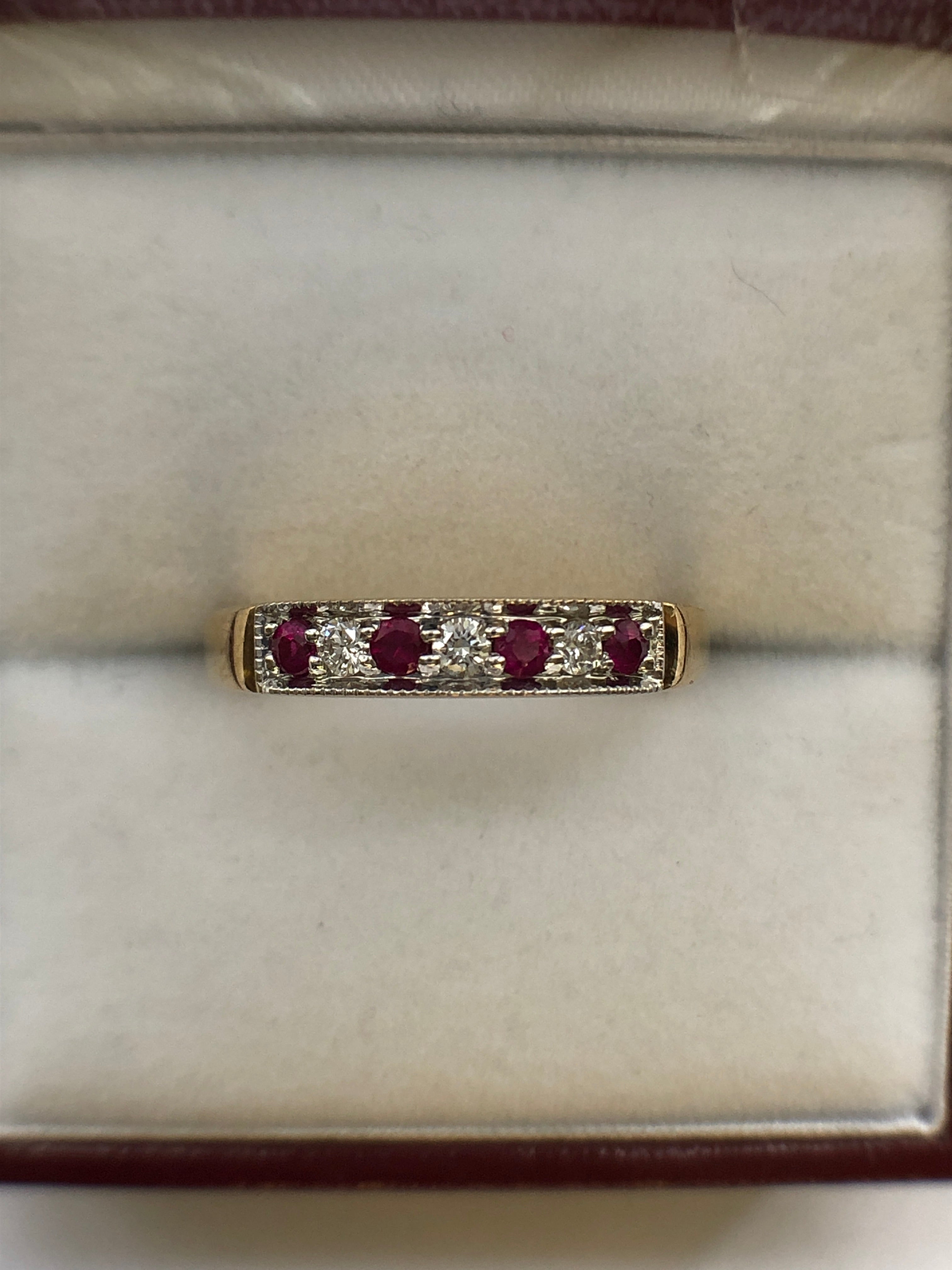 A 9ct gold ruby and diamond ring