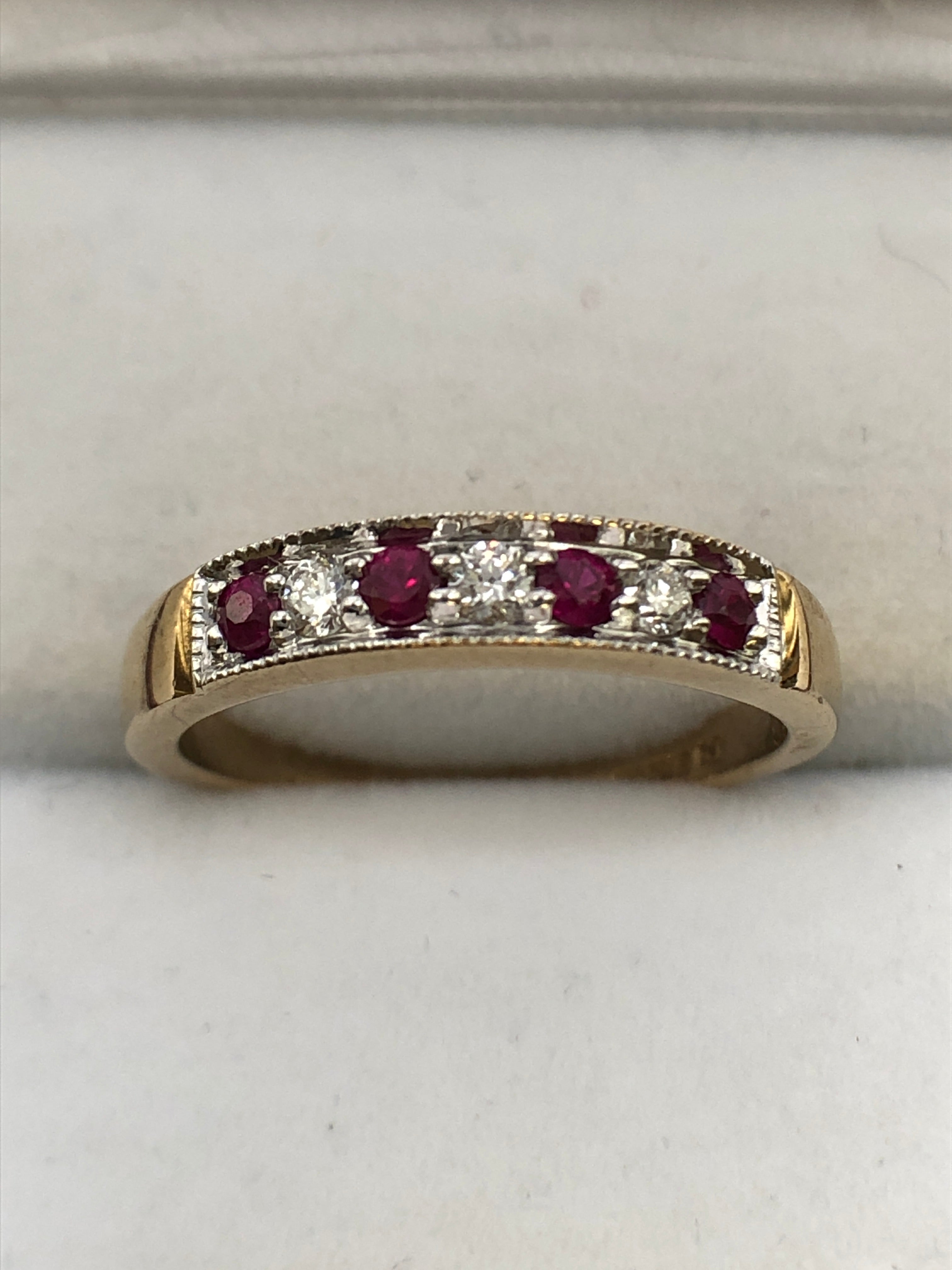 A 9ct gold ruby and diamond ring