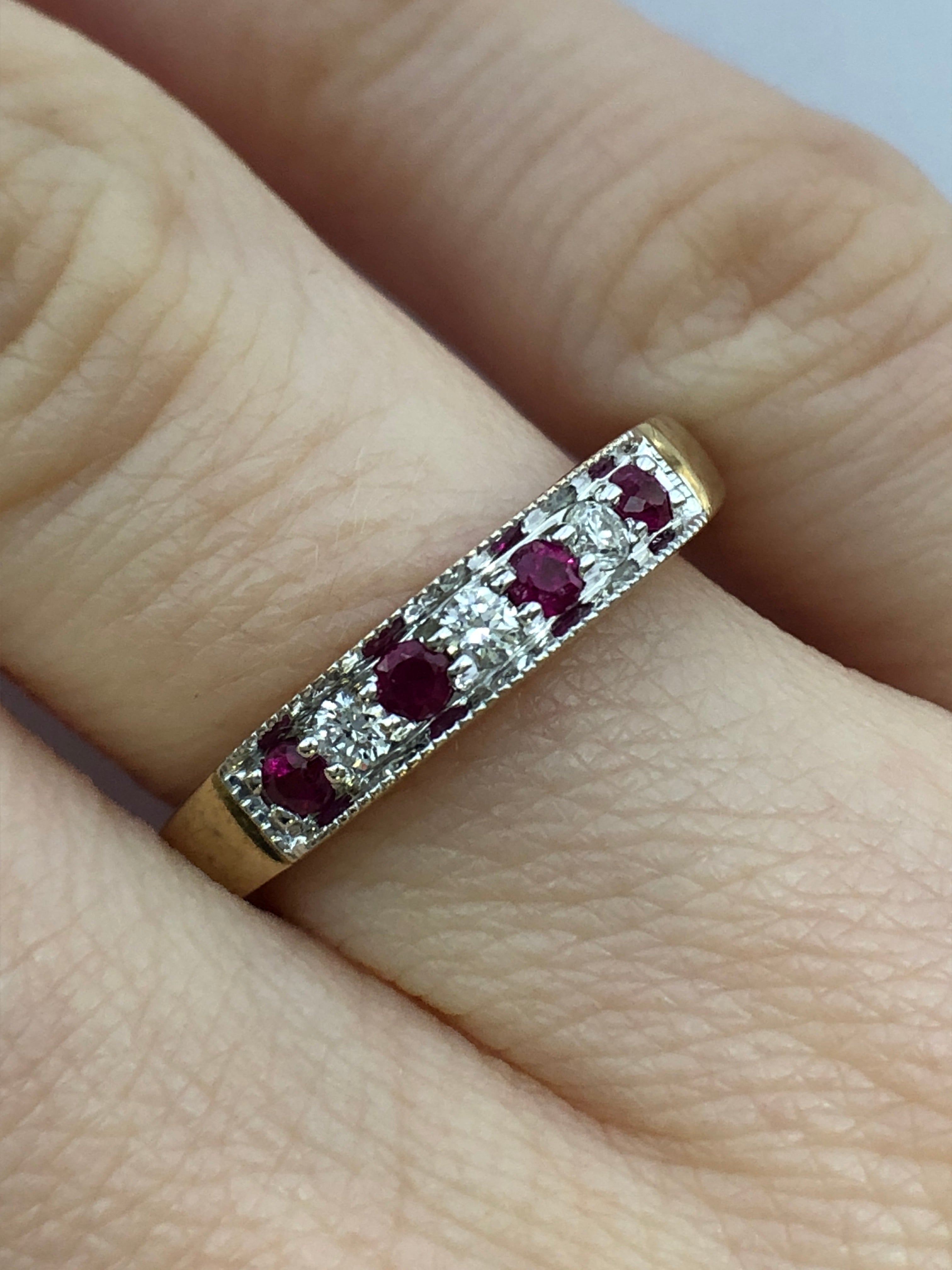 A 9ct gold ruby and diamond ring