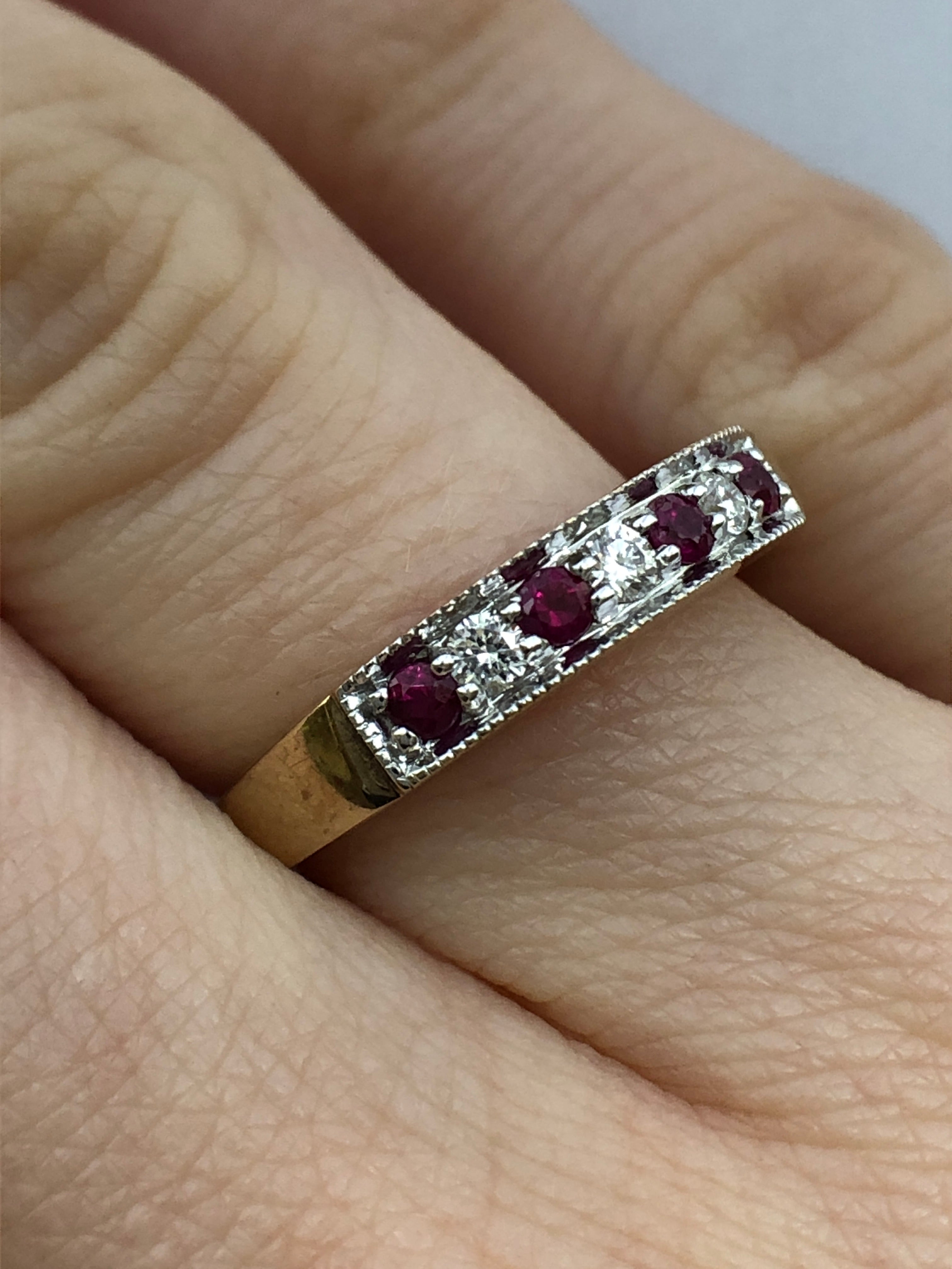 A 9ct gold ruby and diamond ring