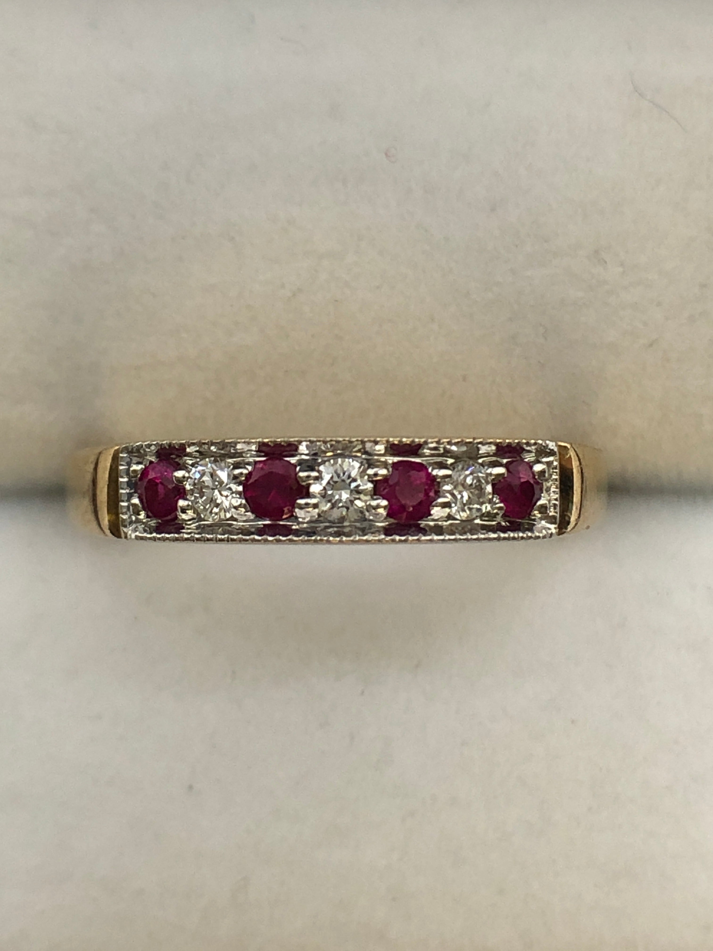 A 9ct gold ruby and diamond ring