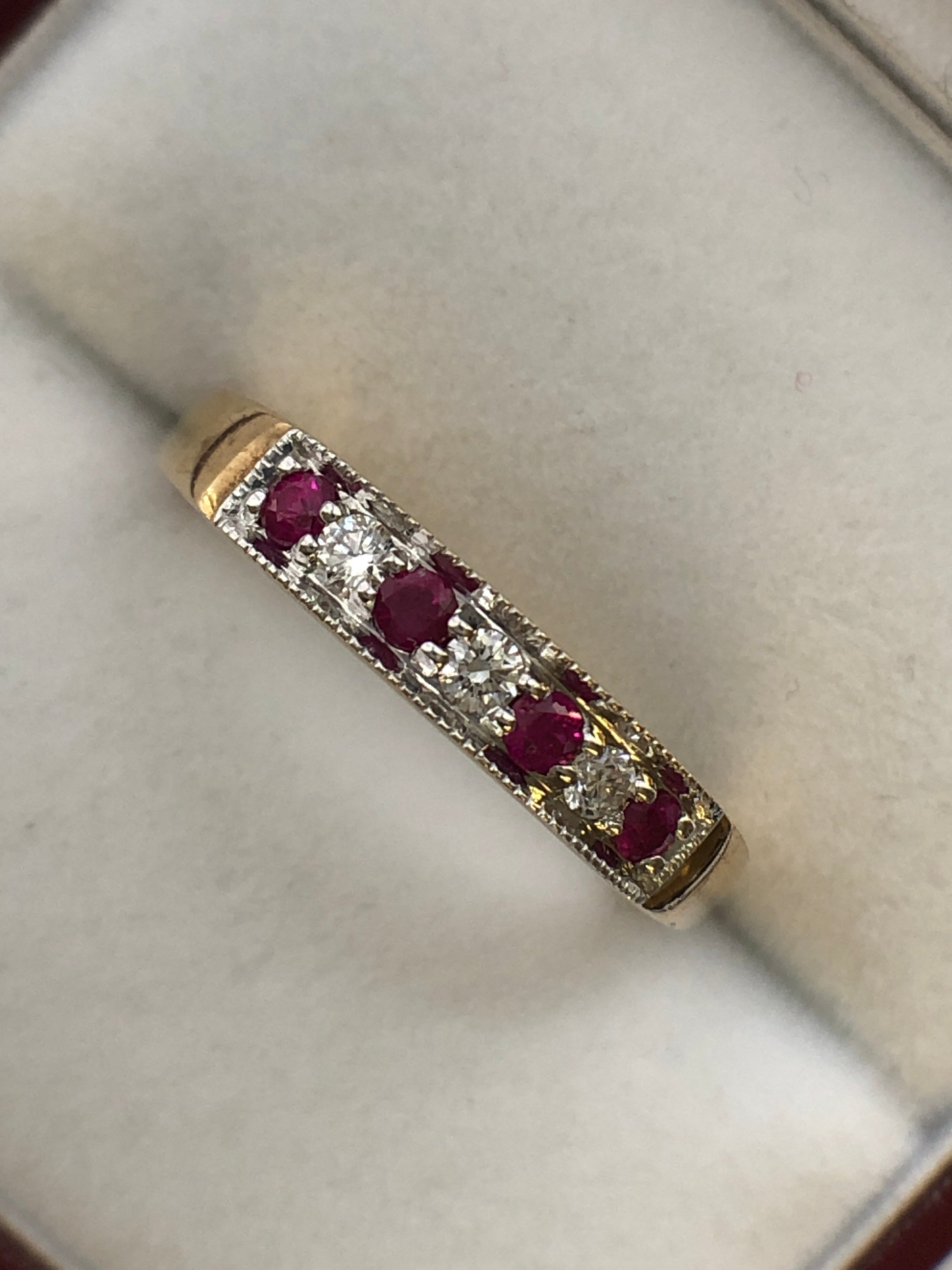 A 9ct gold ruby and diamond ring
