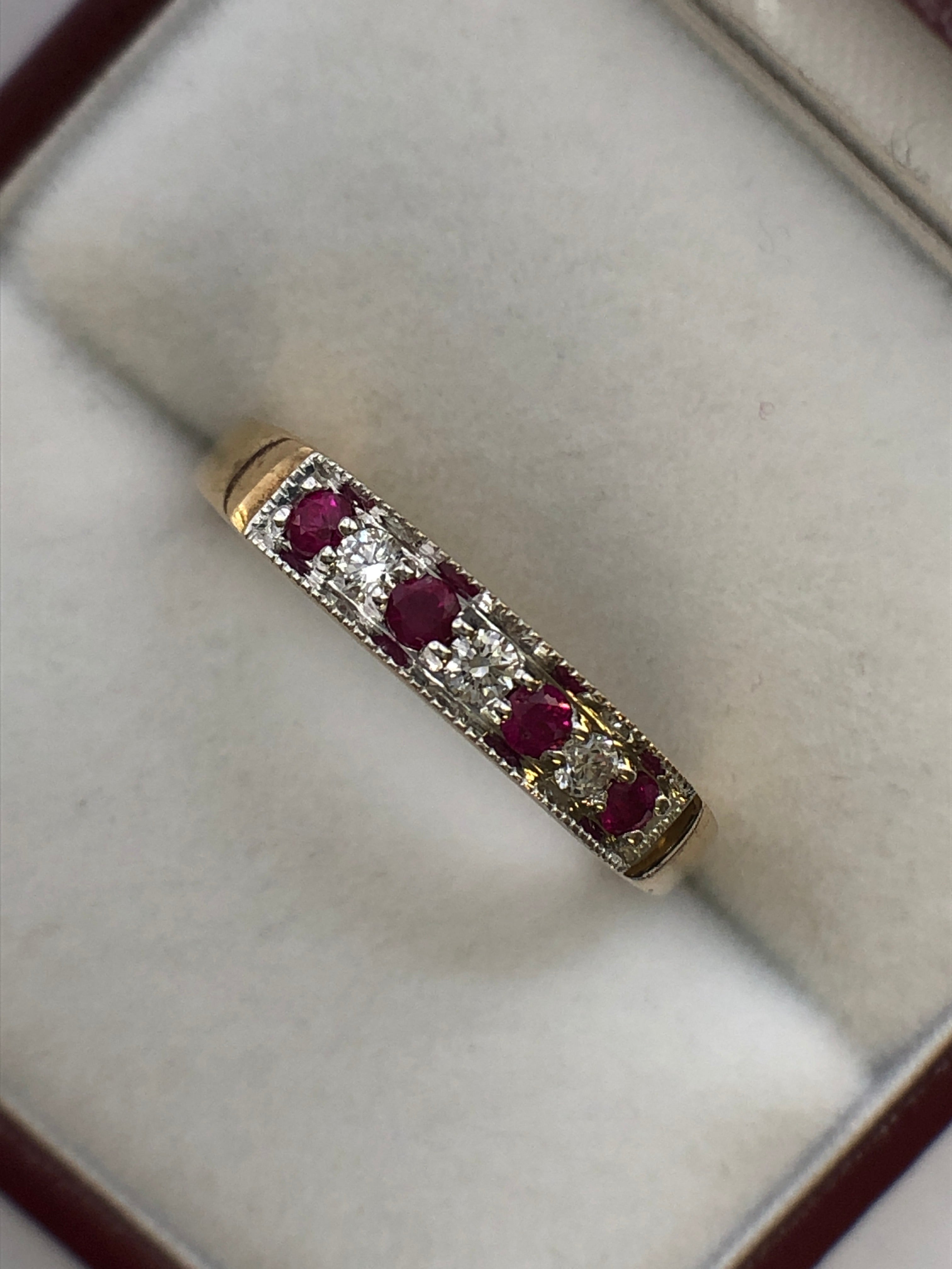 A 9ct gold ruby and diamond ring