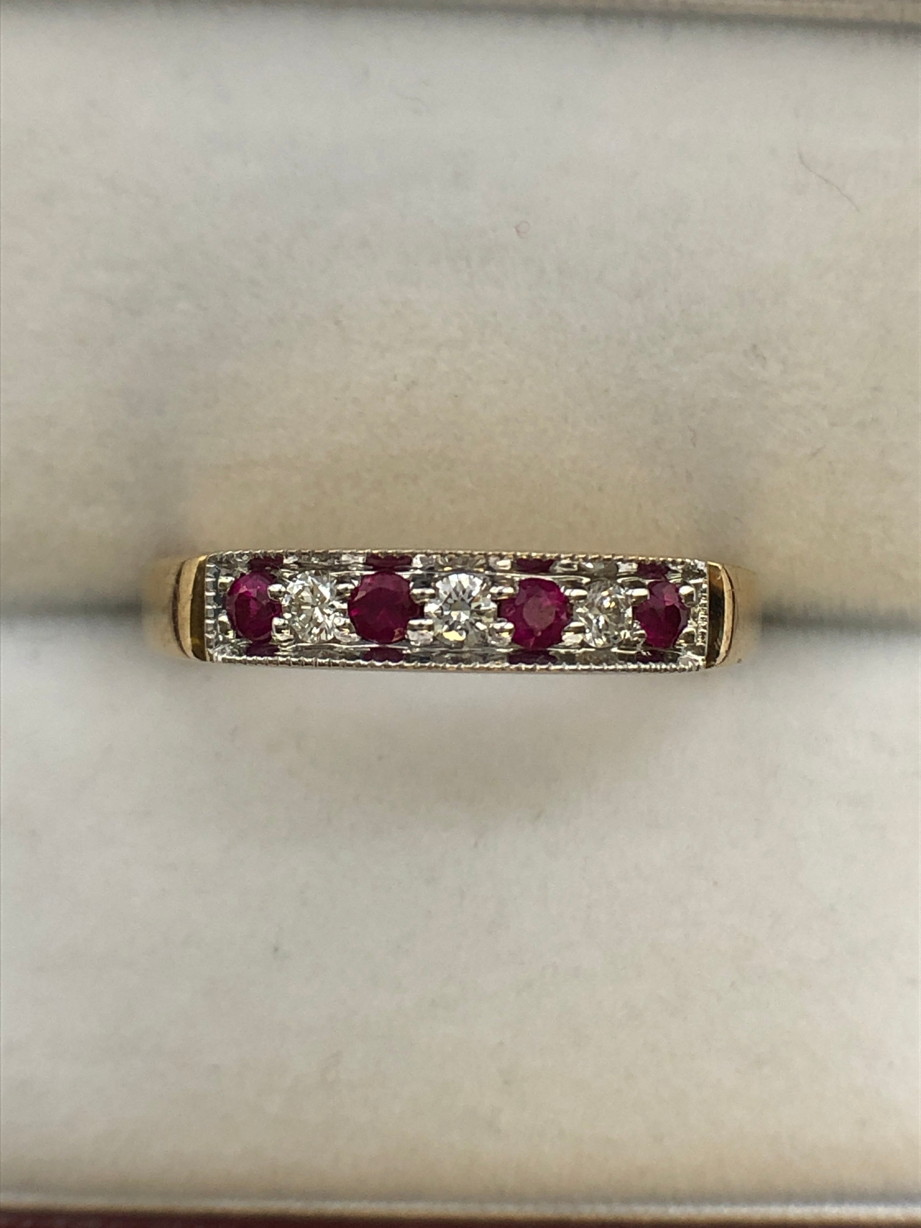 A 9ct gold ruby and diamond ring