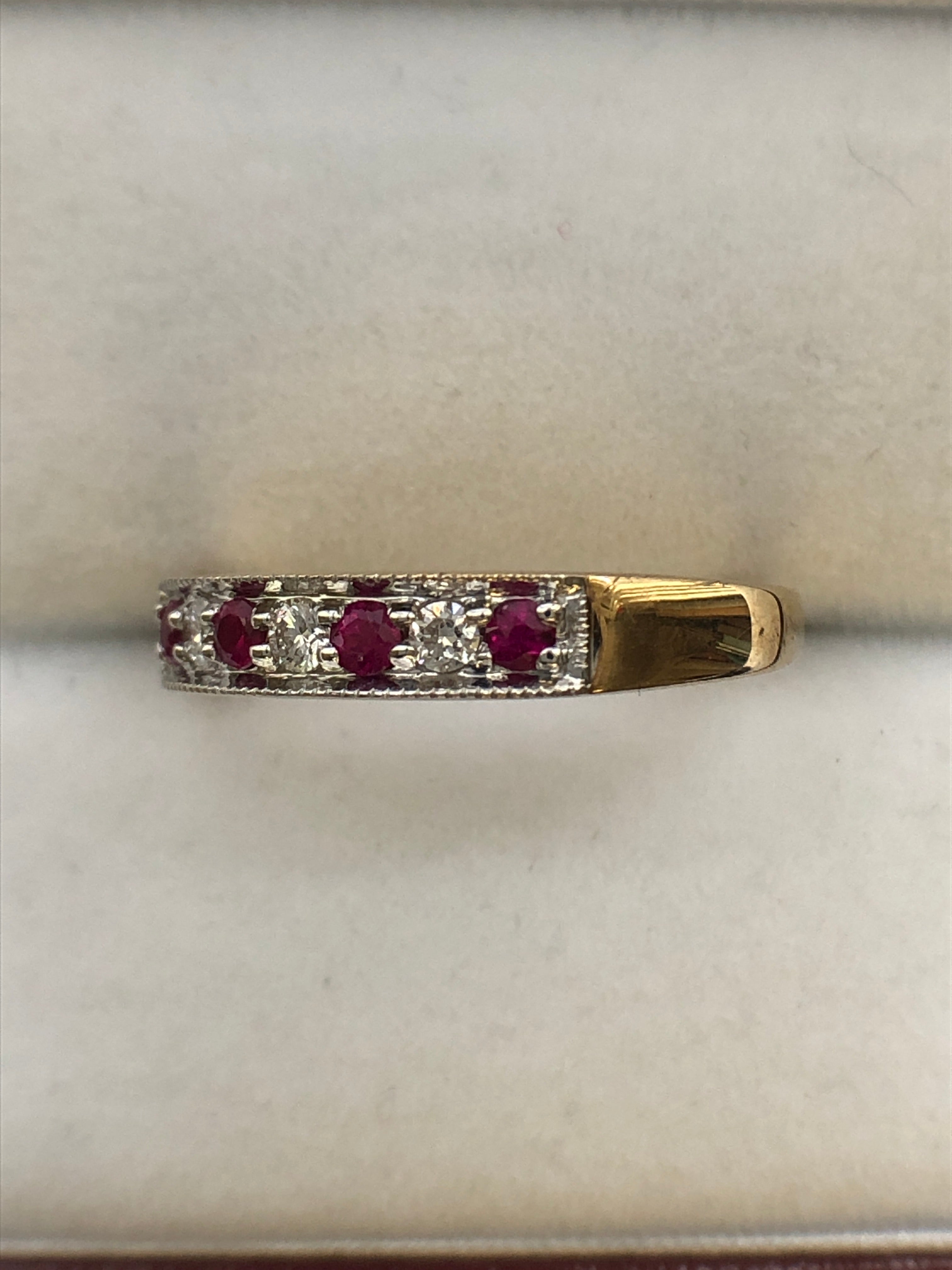 A 9ct gold ruby and diamond ring