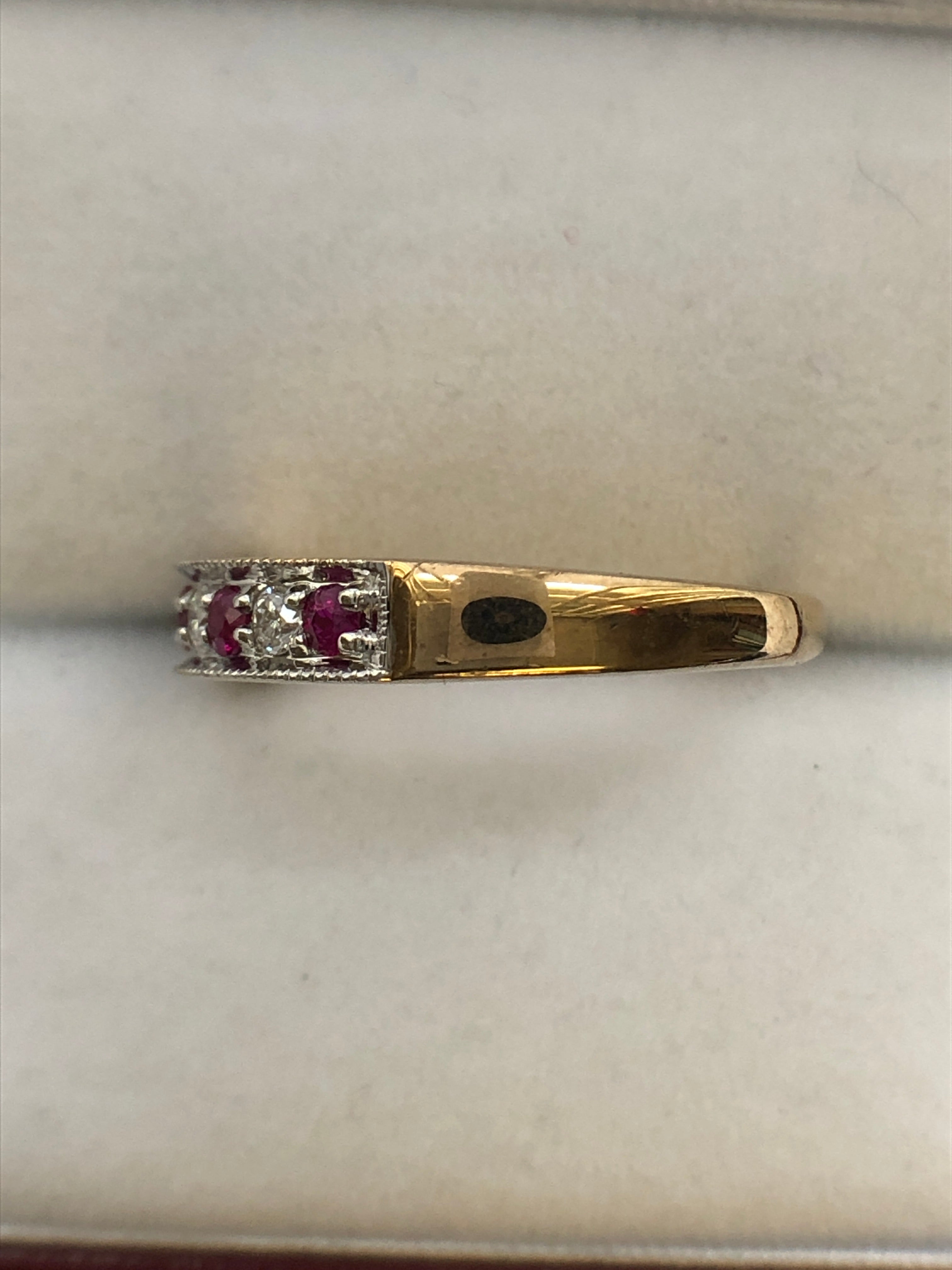 A 9ct gold ruby and diamond ring