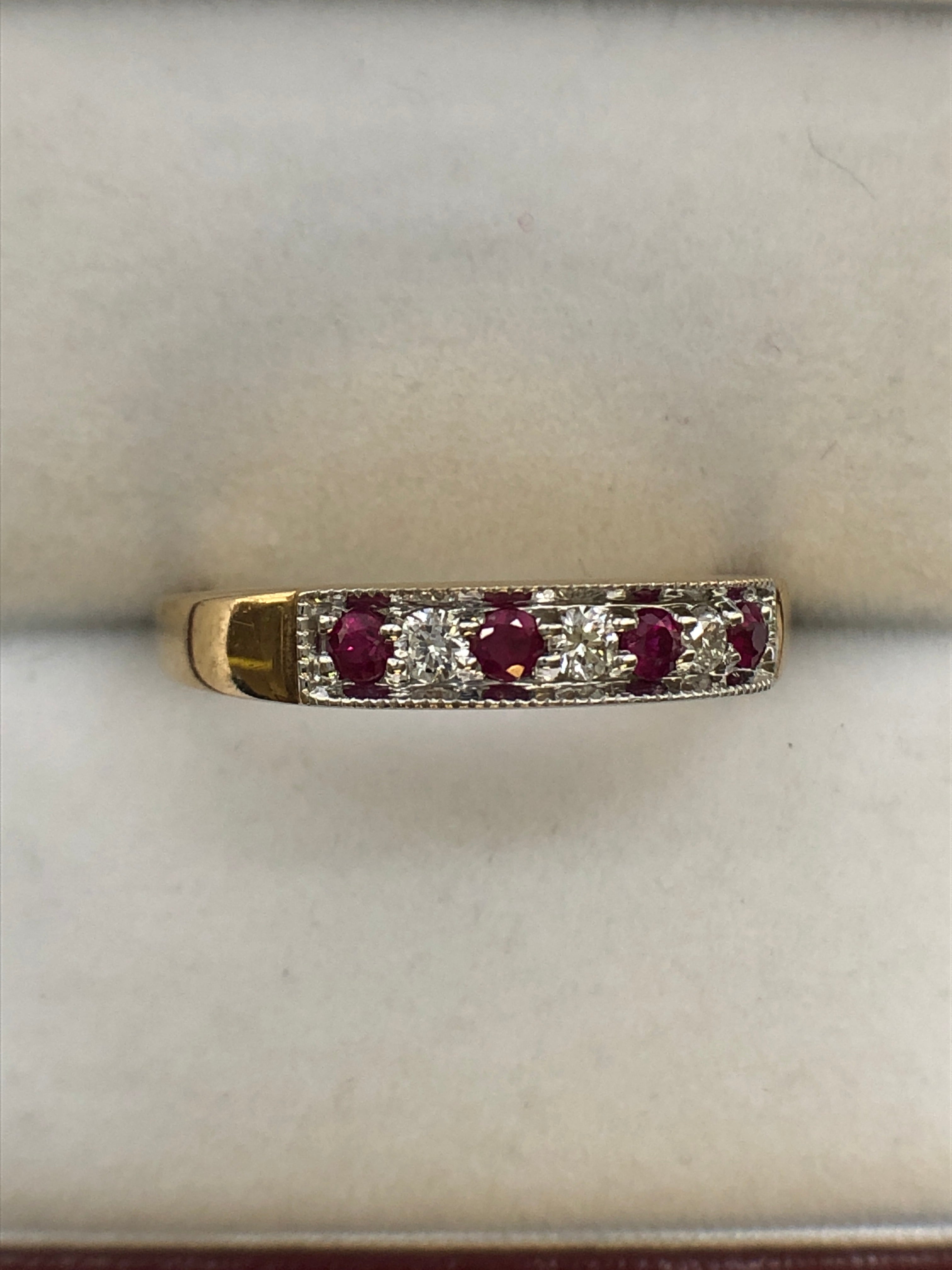 A 9ct gold ruby and diamond ring