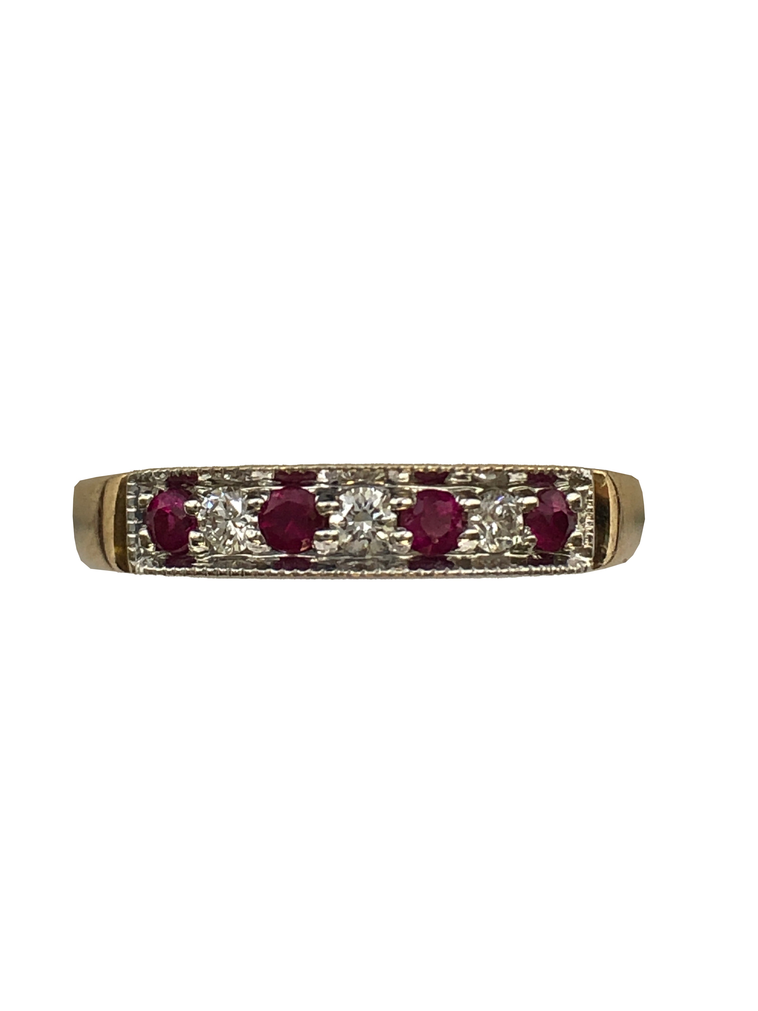 A 9ct gold ruby and diamond ring