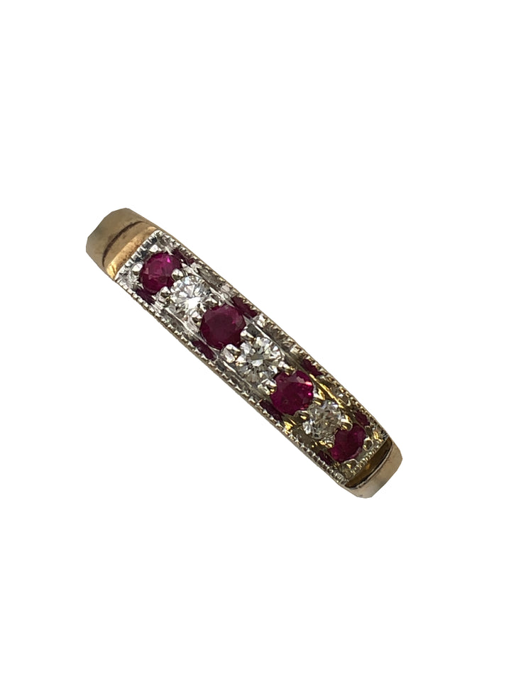 A 9ct gold ruby and diamond ring