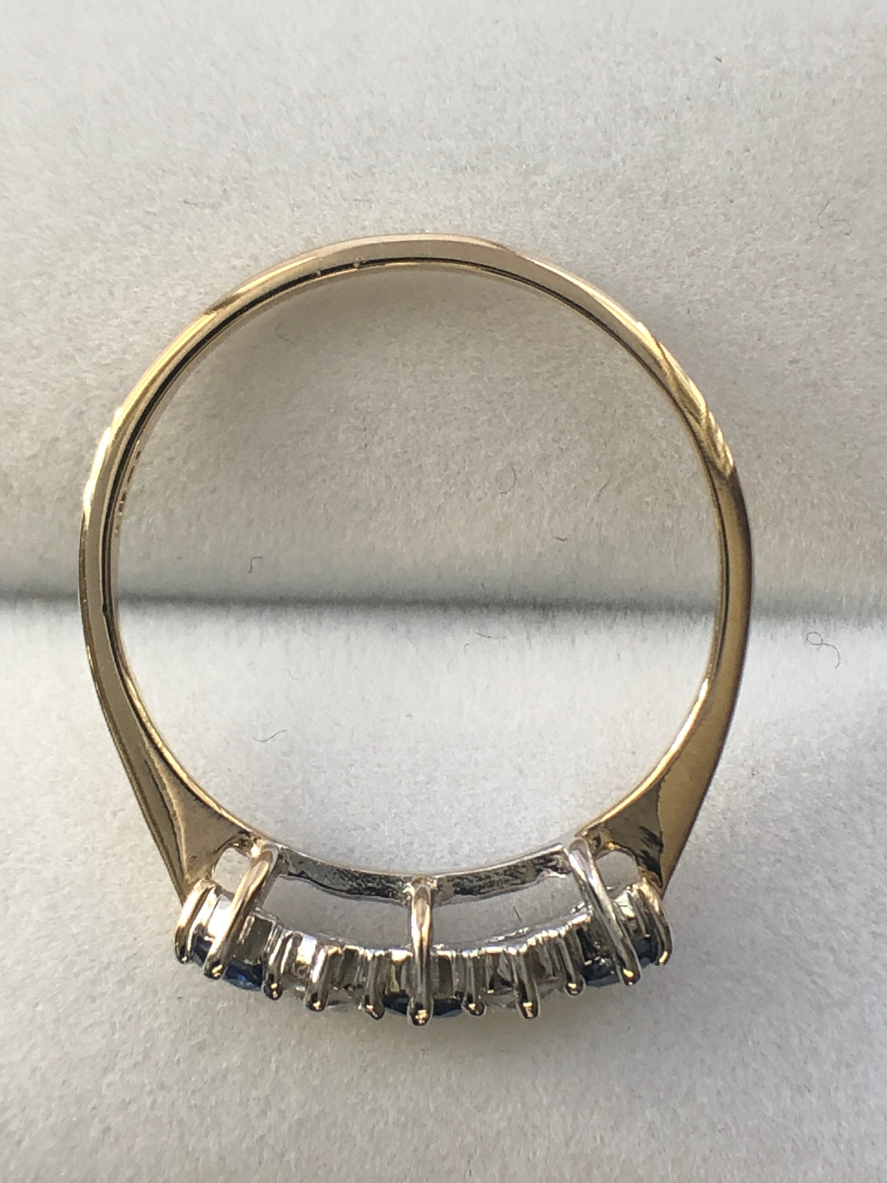 A 9ct gold sapphire and diamond five stone ring