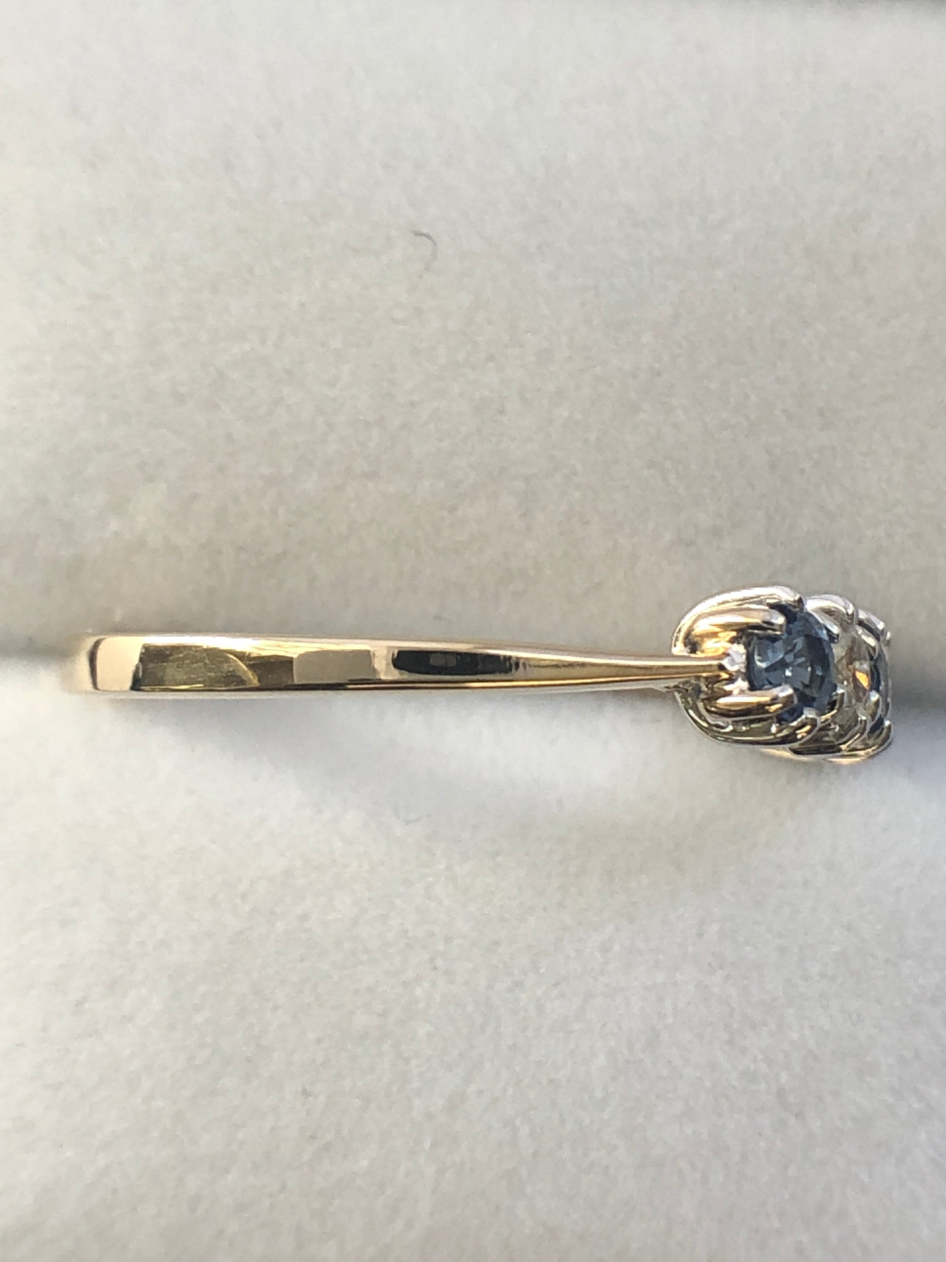 A 9ct gold sapphire and diamond five stone ring