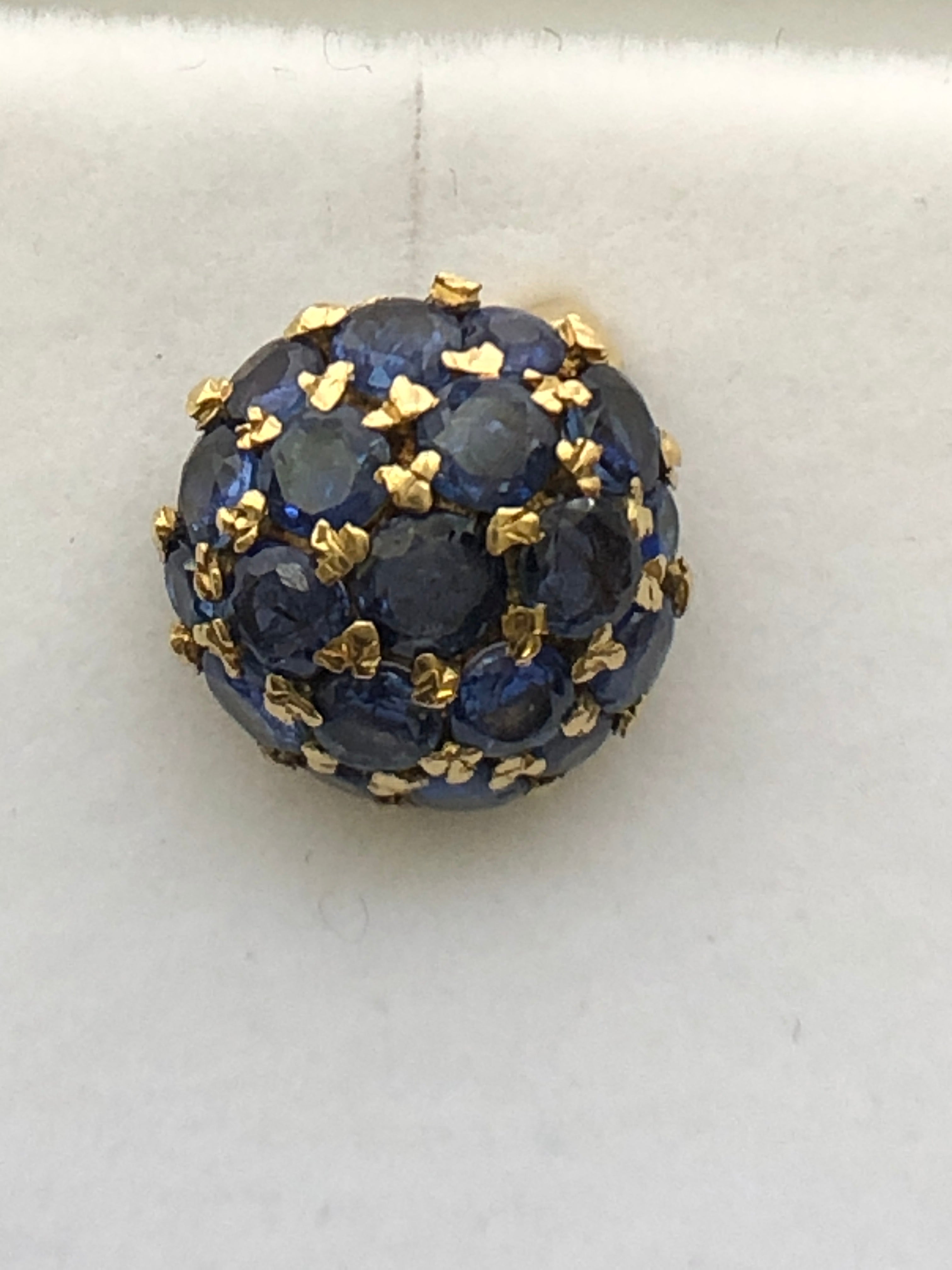 A vintage pair of sapphire cluster earrings