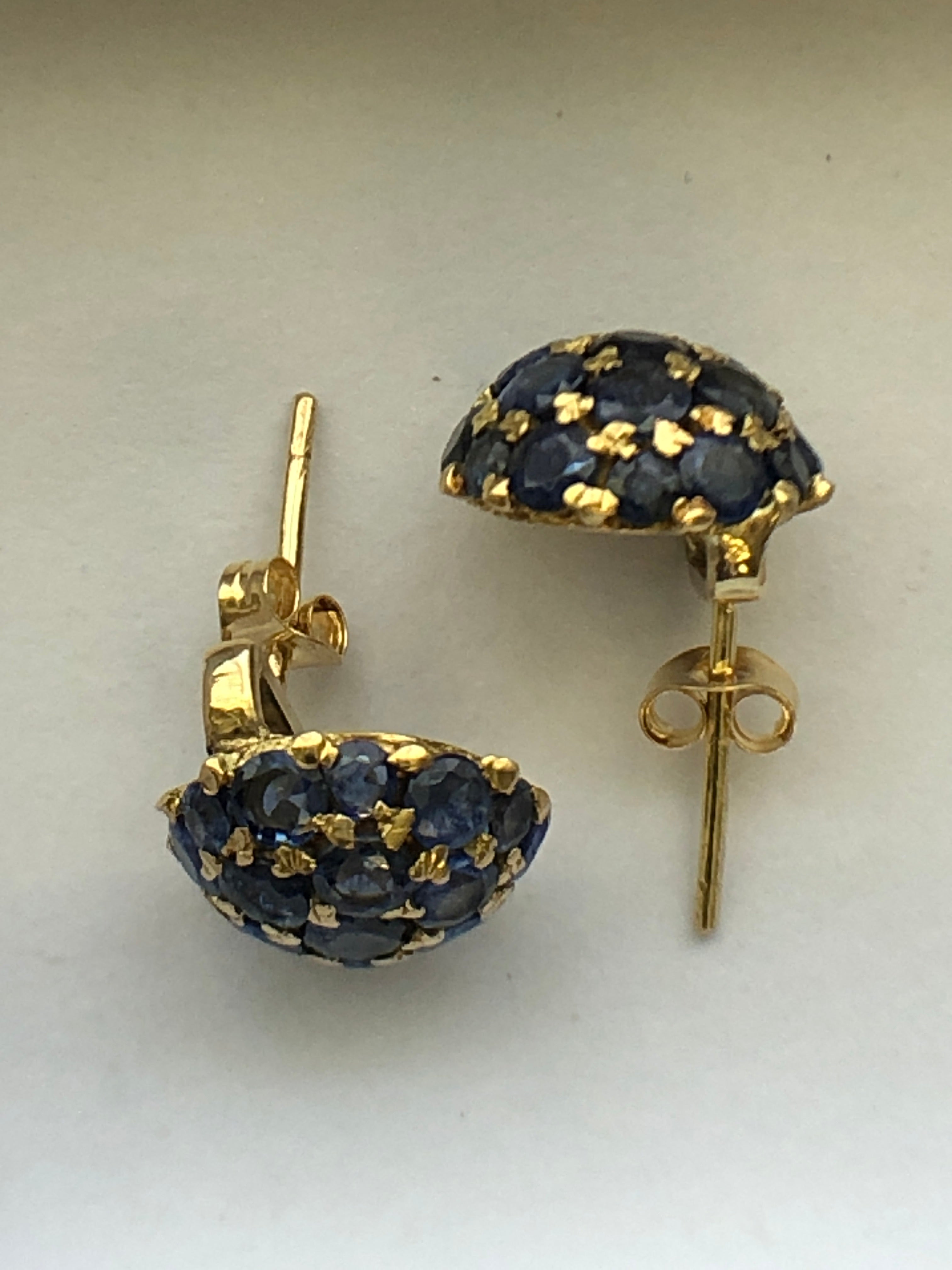 A vintage pair of sapphire cluster earrings