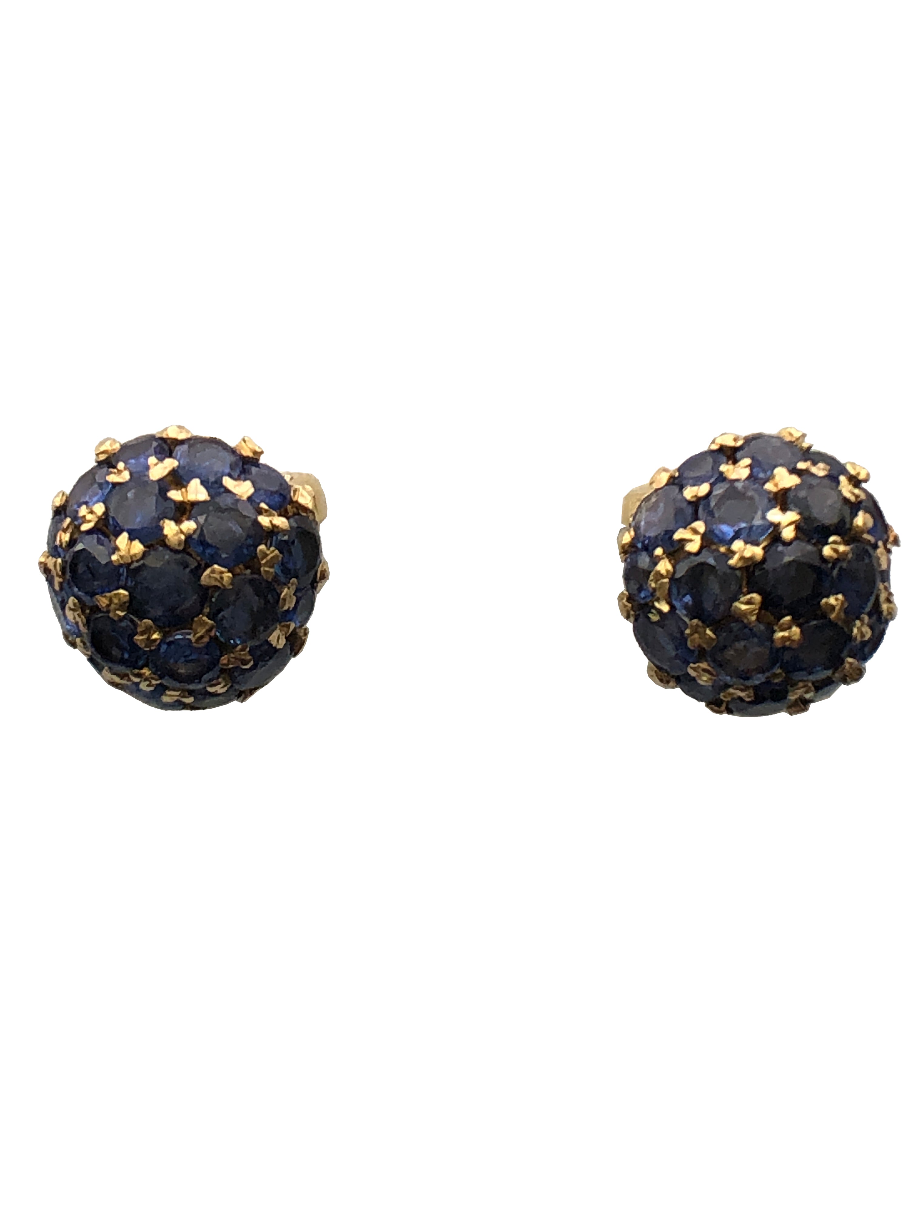 A vintage pair of sapphire cluster earrings