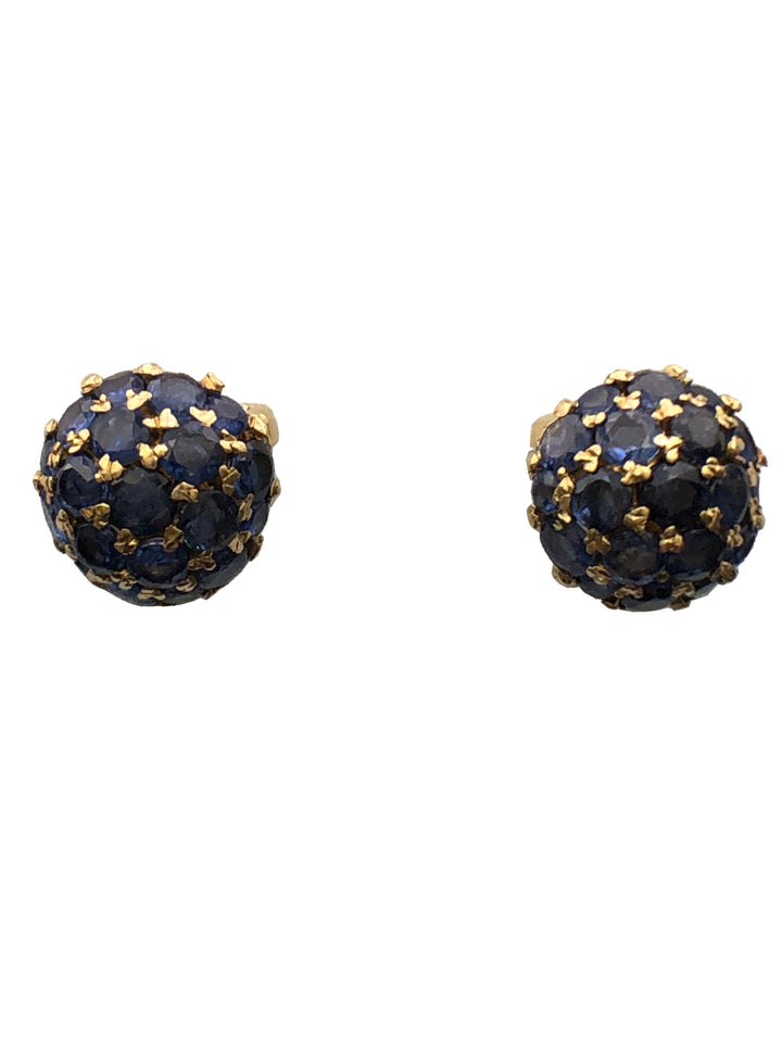A vintage pair of sapphire cluster earrings