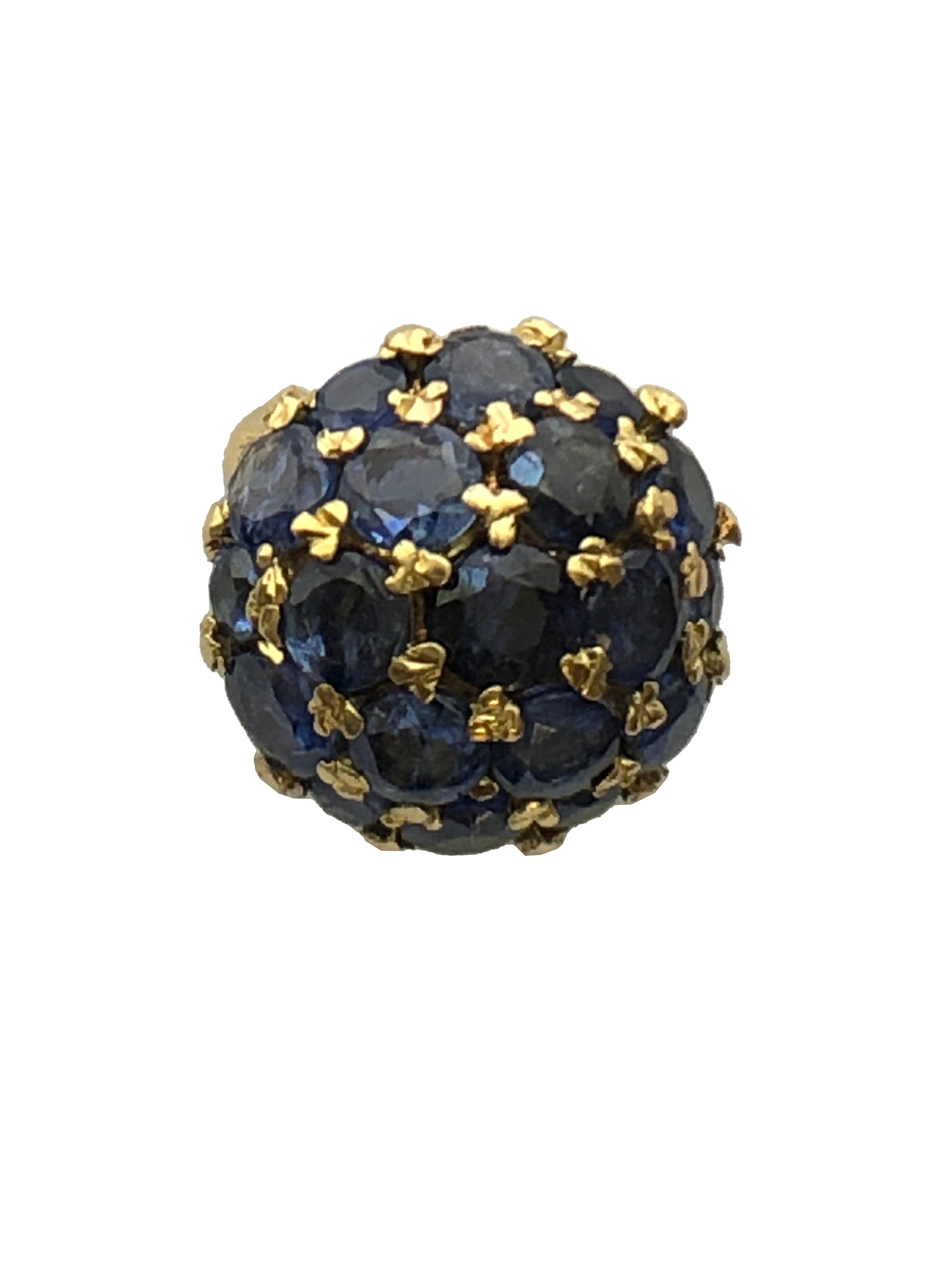 A vintage pair of sapphire cluster earrings