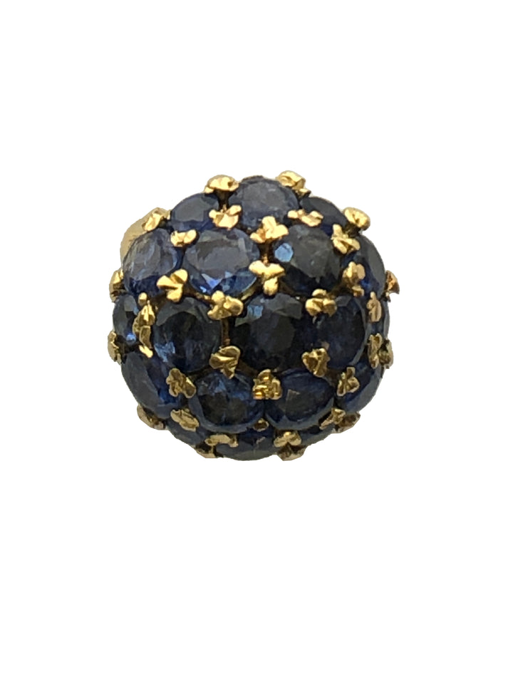 A vintage pair of sapphire cluster earrings