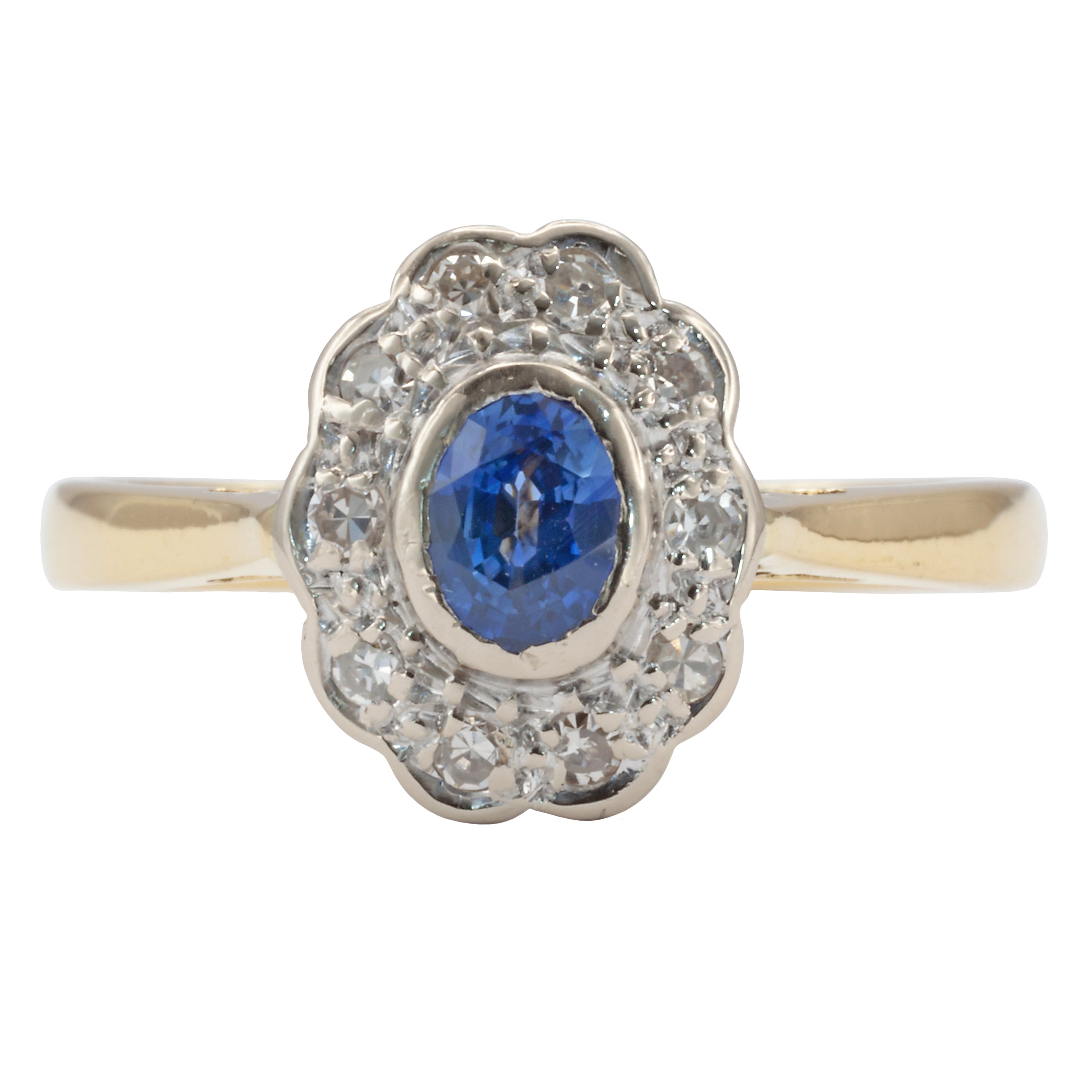 A 9ct gold sapphire and diamond ring