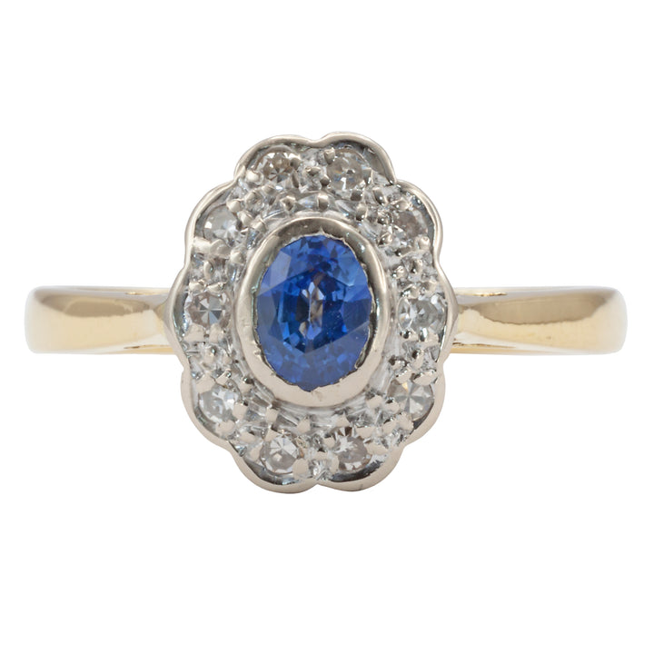 A 9ct gold sapphire and diamond ring