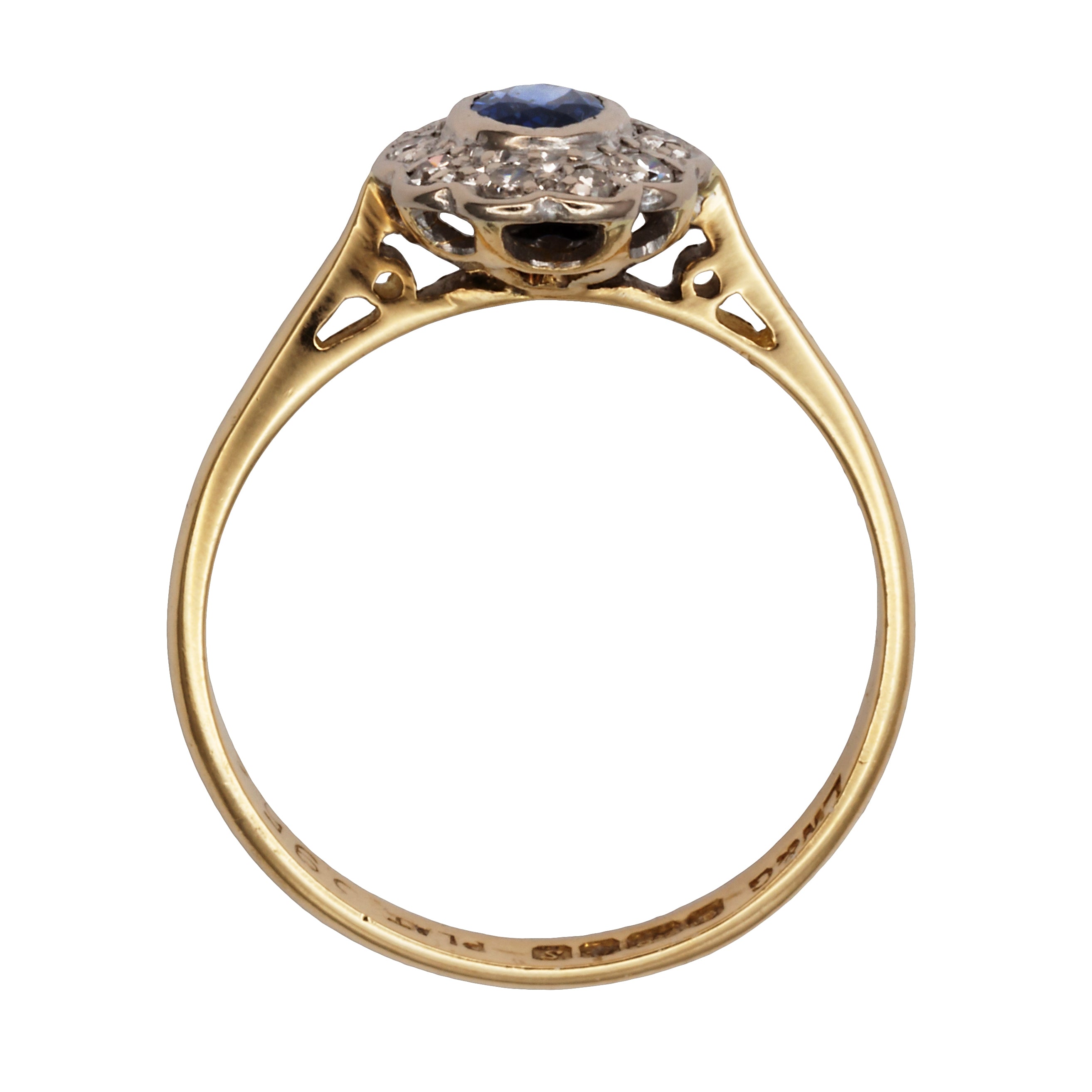 A 9ct gold sapphire and diamond ring