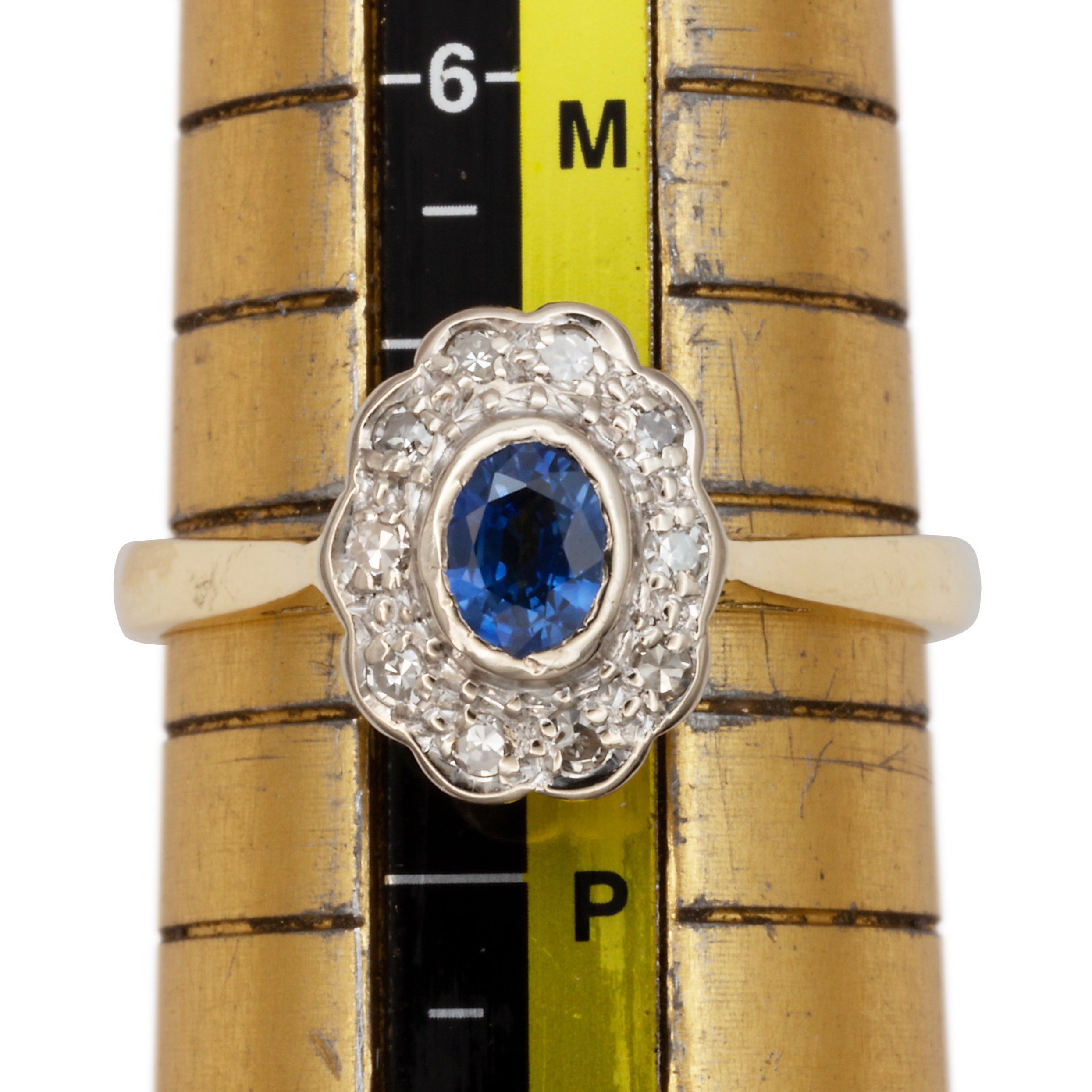 A 9ct gold sapphire and diamond ring
