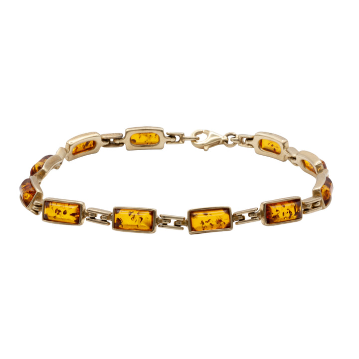 A 9ct gold amber bracelet