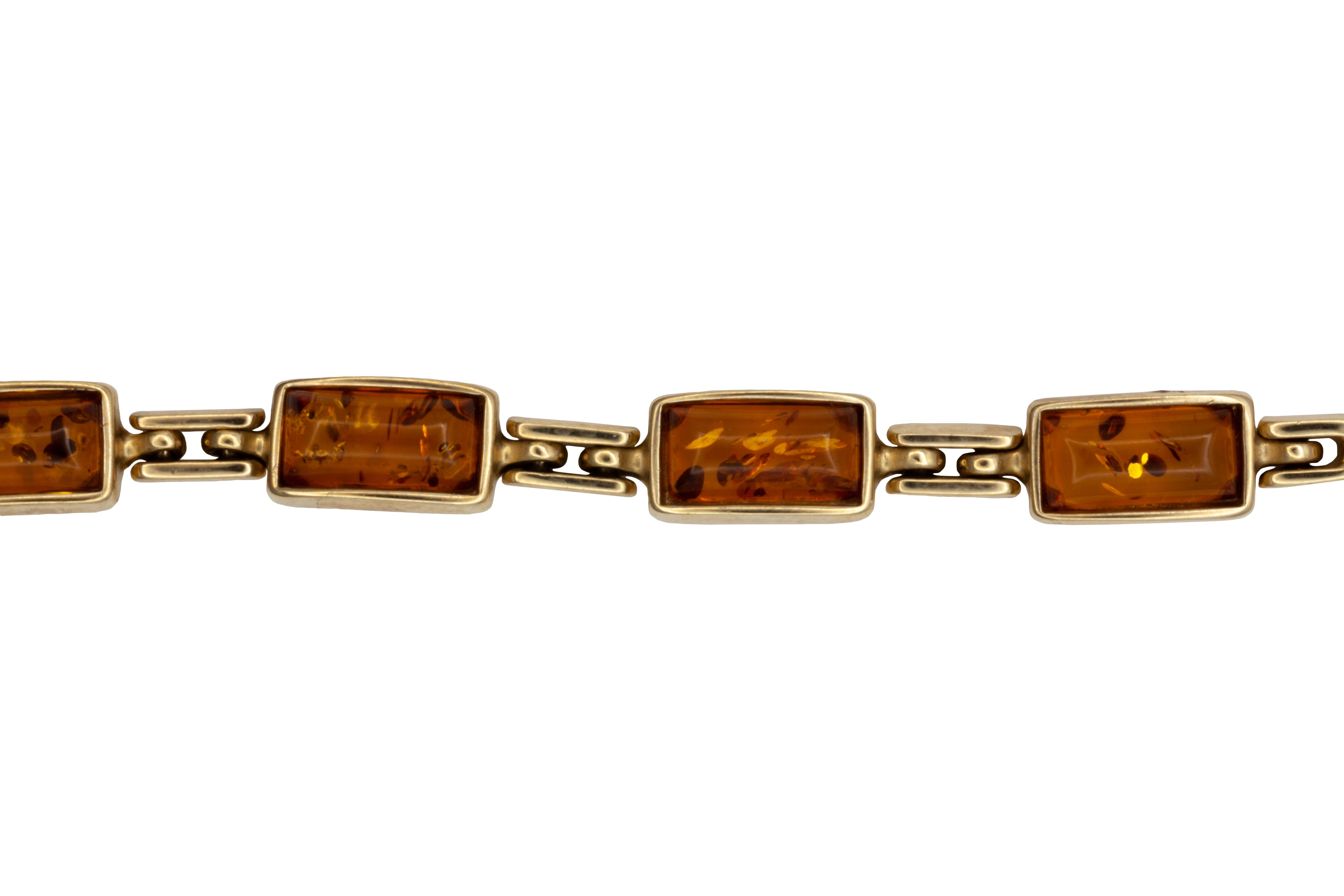 A 9ct gold amber bracelet