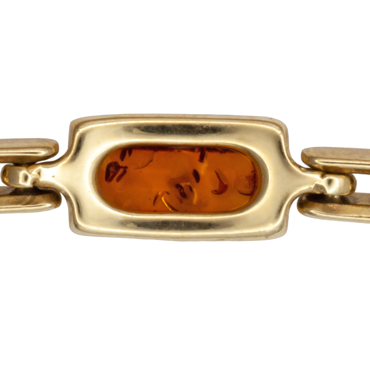 A 9ct gold amber bracelet