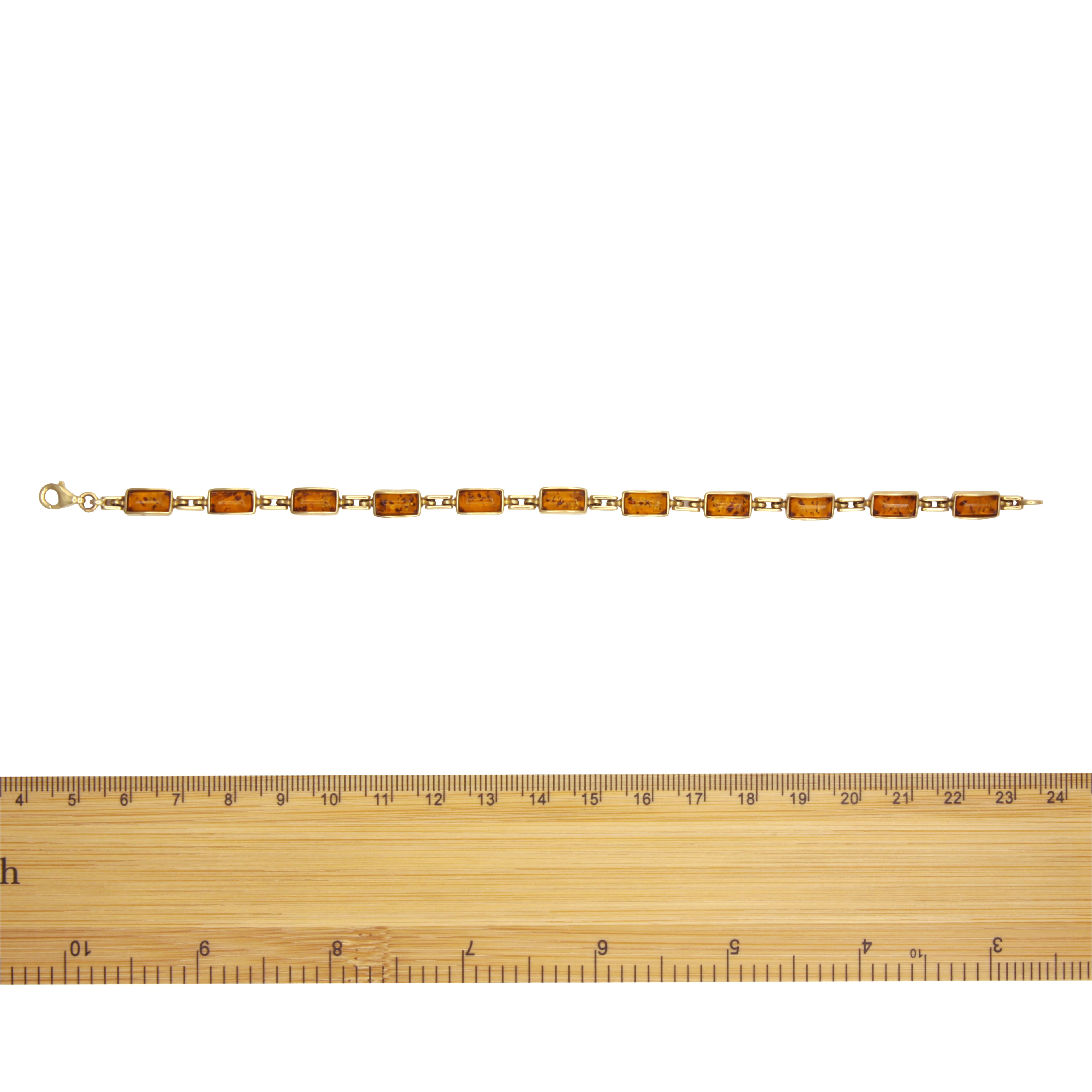 A 9ct gold amber bracelet