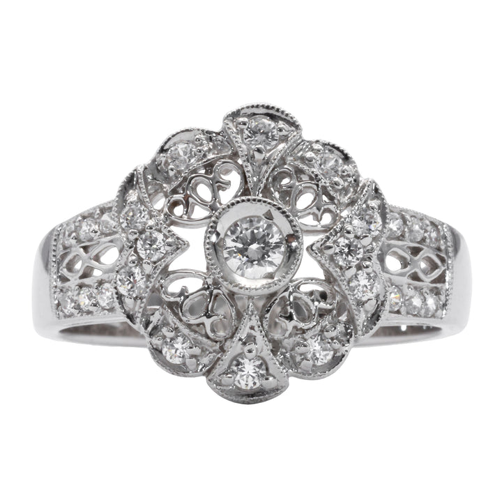 A 14ct white gold cubic zirconia ring