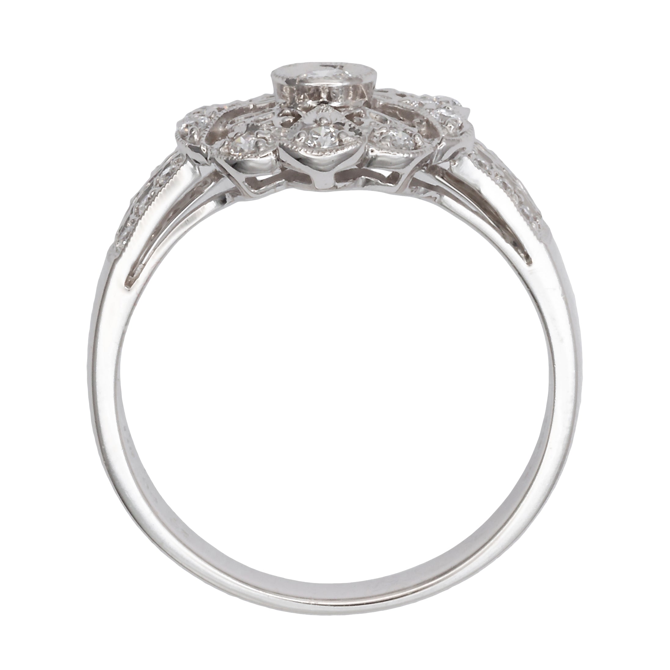 A 14ct white gold cubic zirconia ring