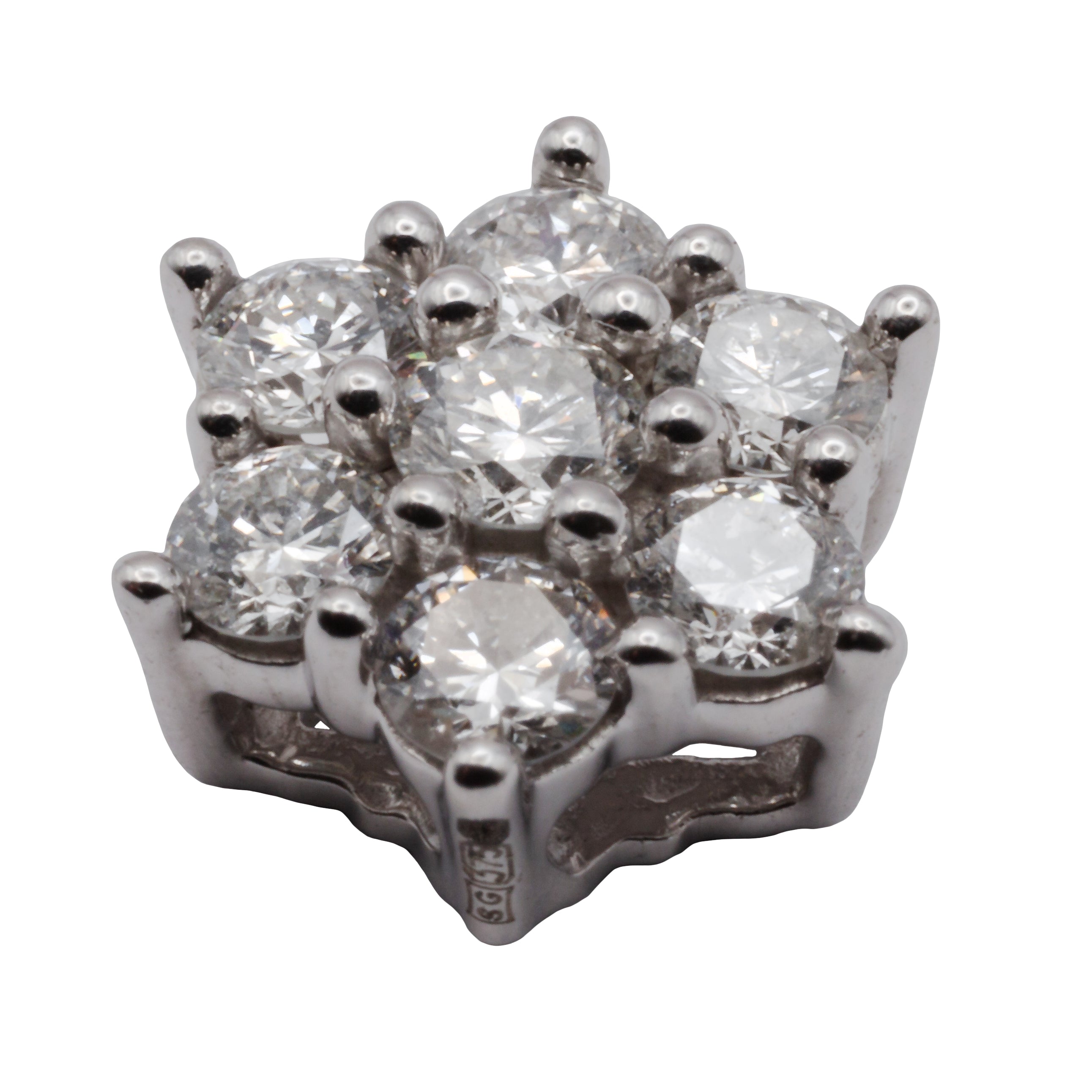 A 9ct white gold diamond pendant